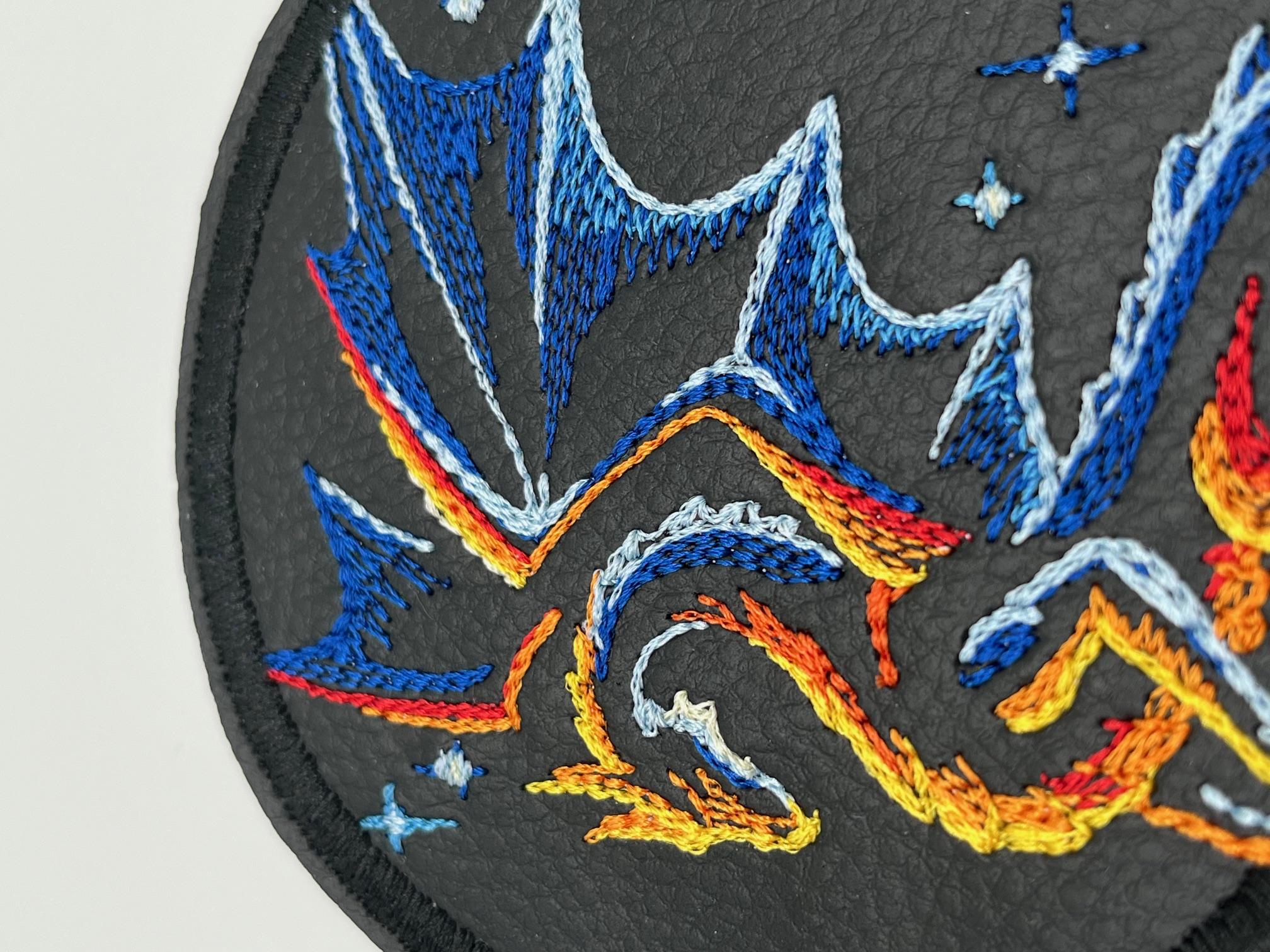 Geborduurde Onderzetter Draak Oranje, set van 4