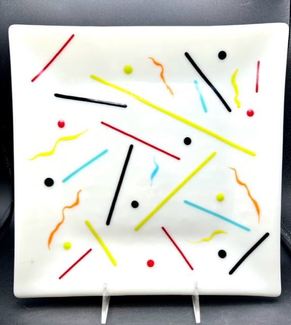 Multi Color Glass Platter