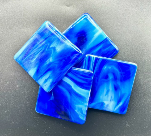 Set of Four Cobalt Blue Coasters