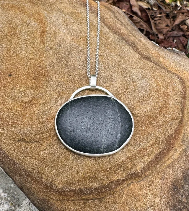 Large Basalt Reversible Pendant