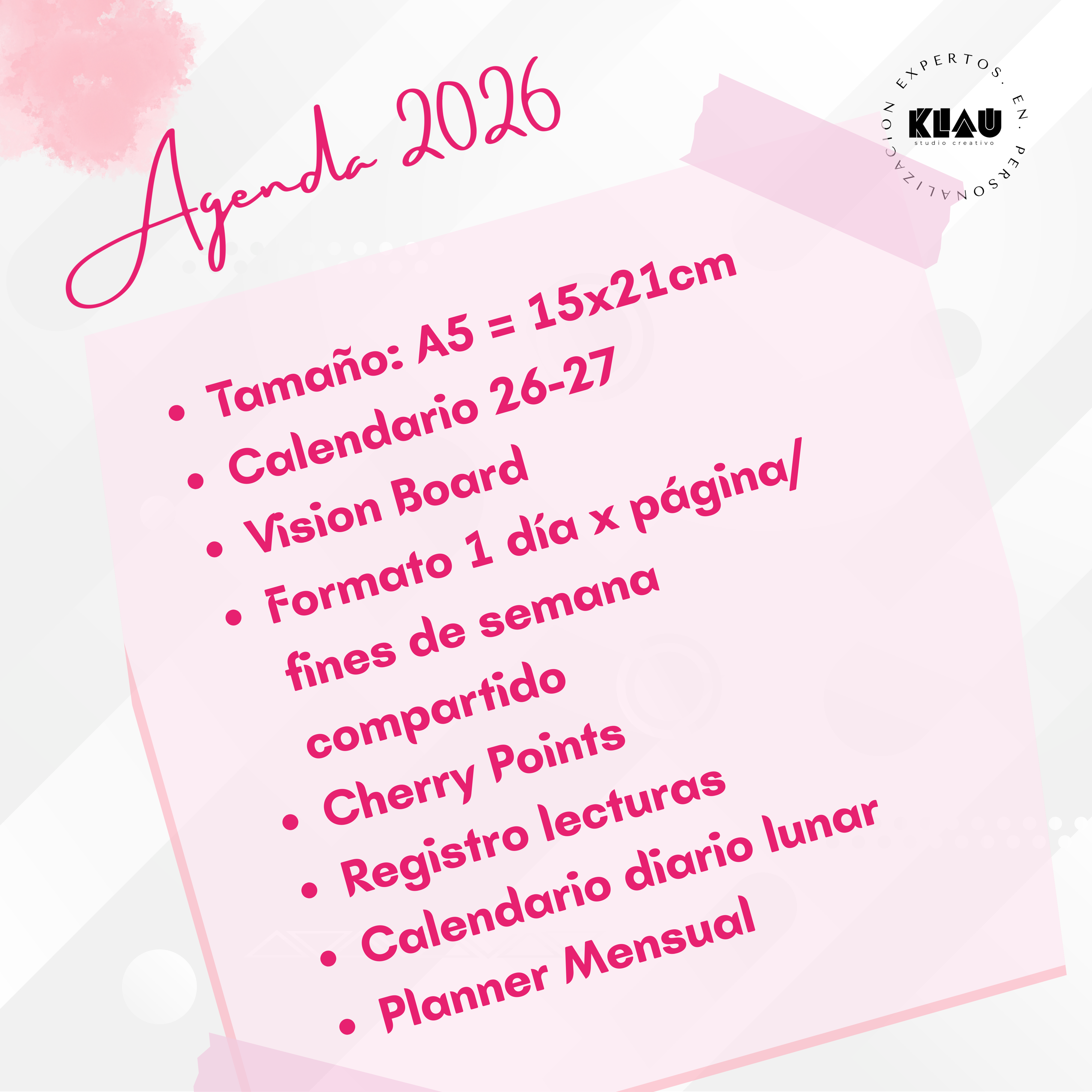 Agenda A5 Brilla en Rosa