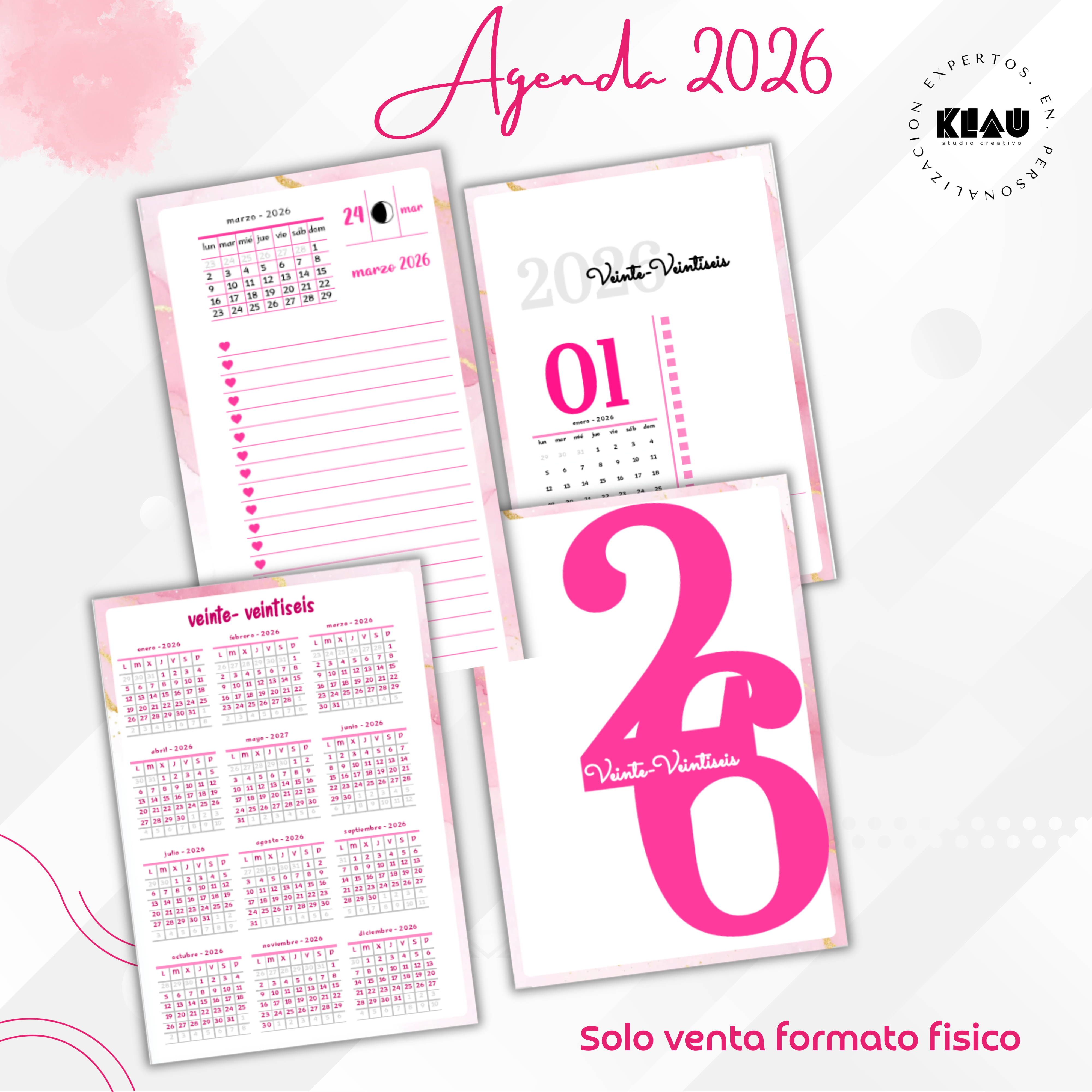 Agenda A5 Brilla en Rosa