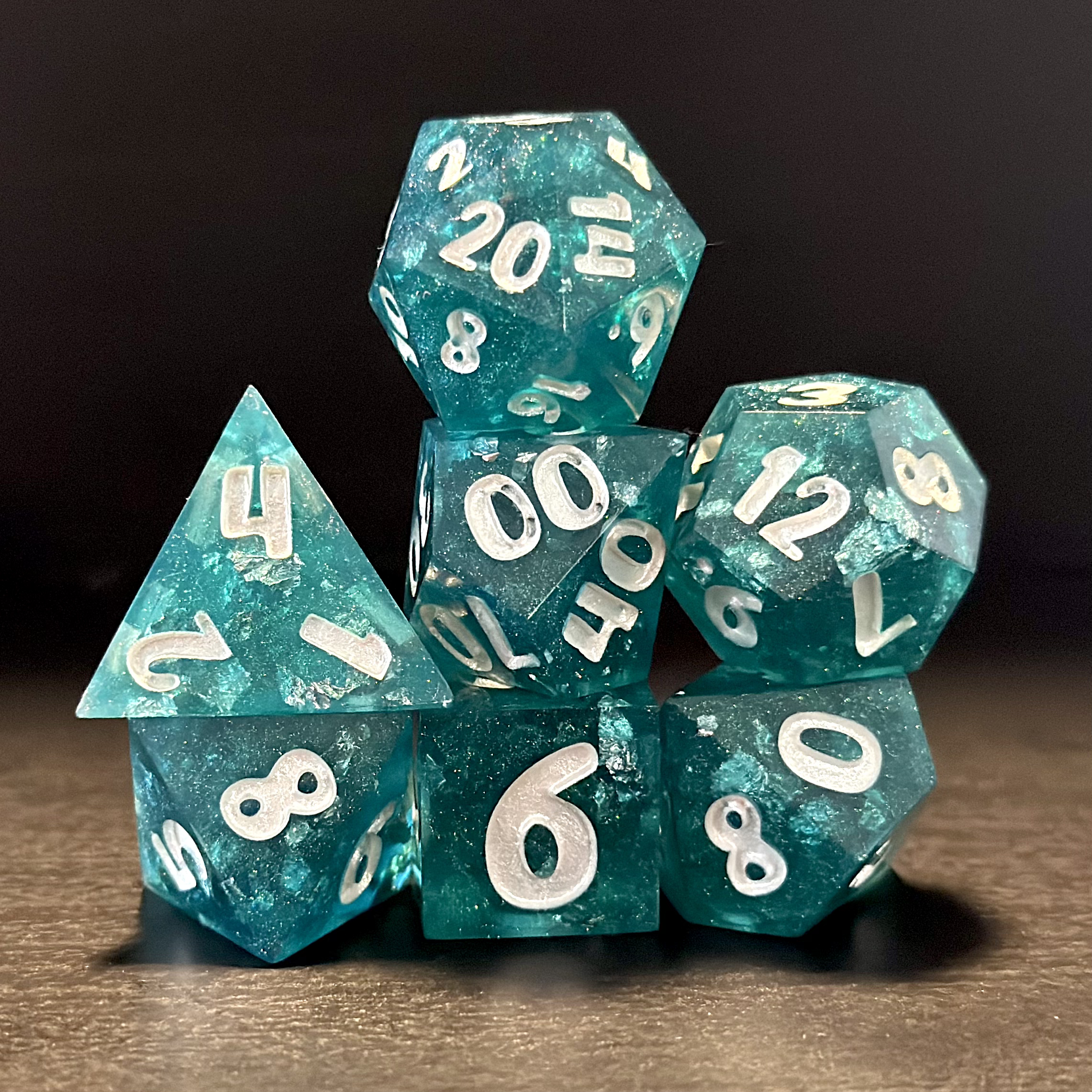 Arctic Teal - Resin Dice Set