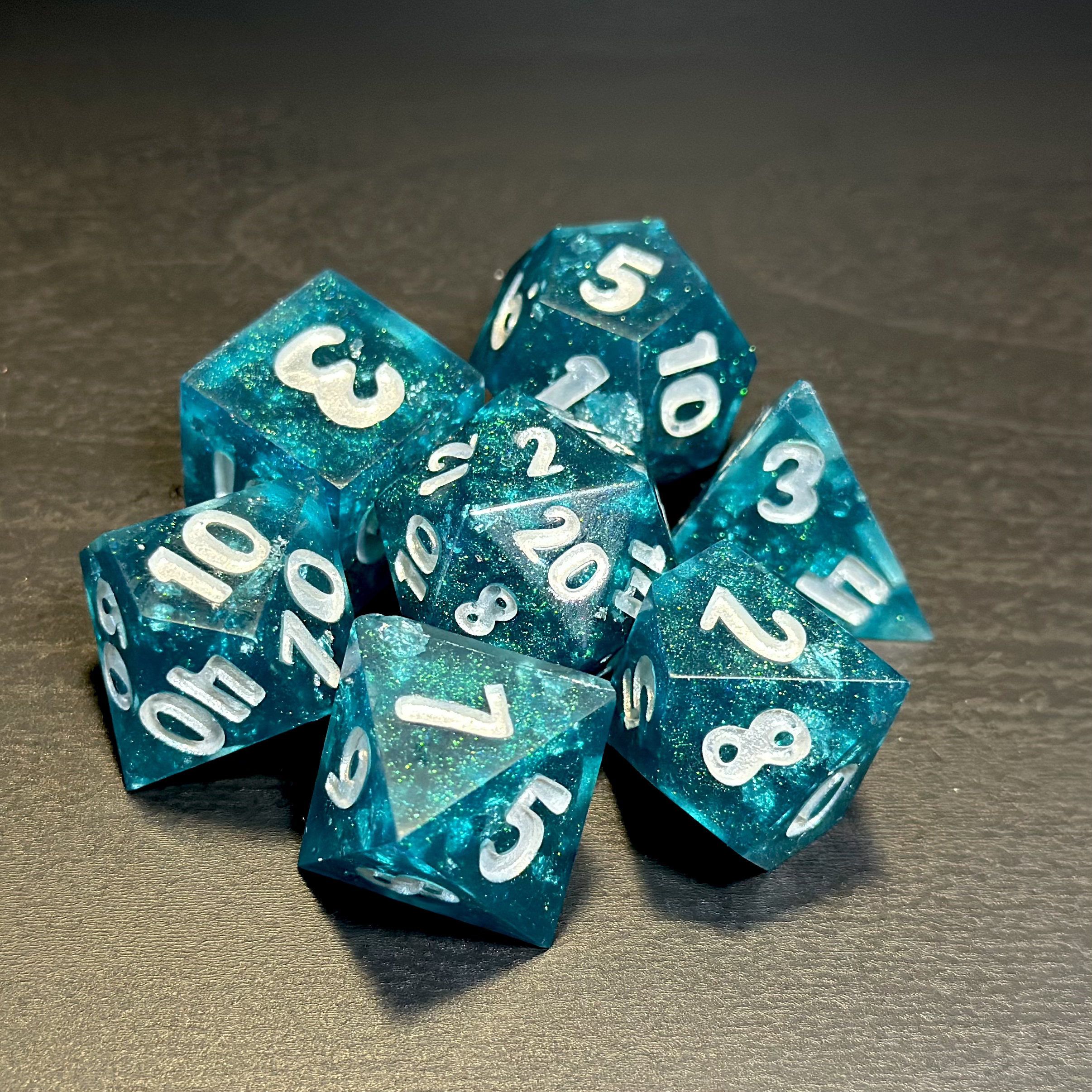 Arctic Teal - Resin Dice Set