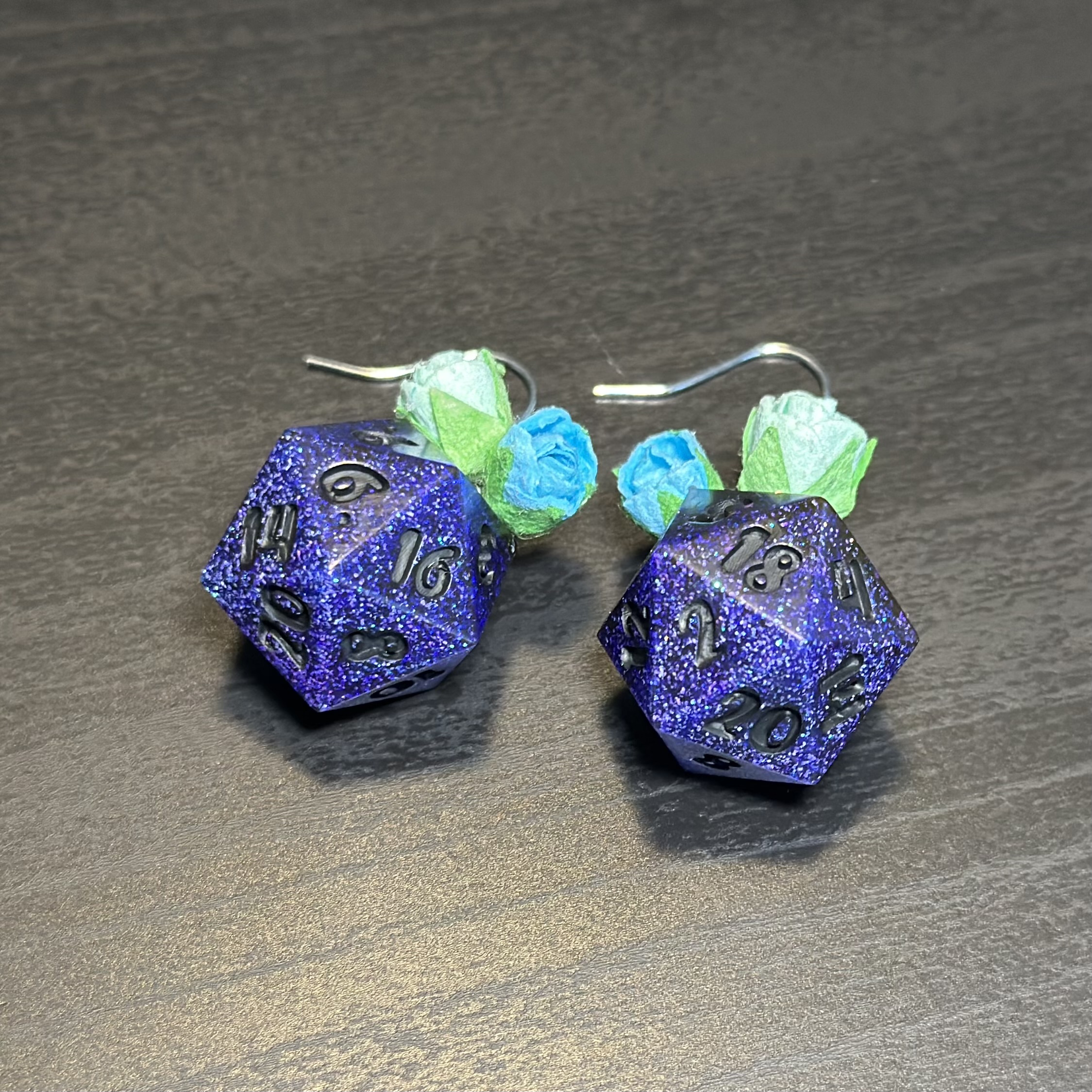 Galactic Midnight | D20 Earrings 