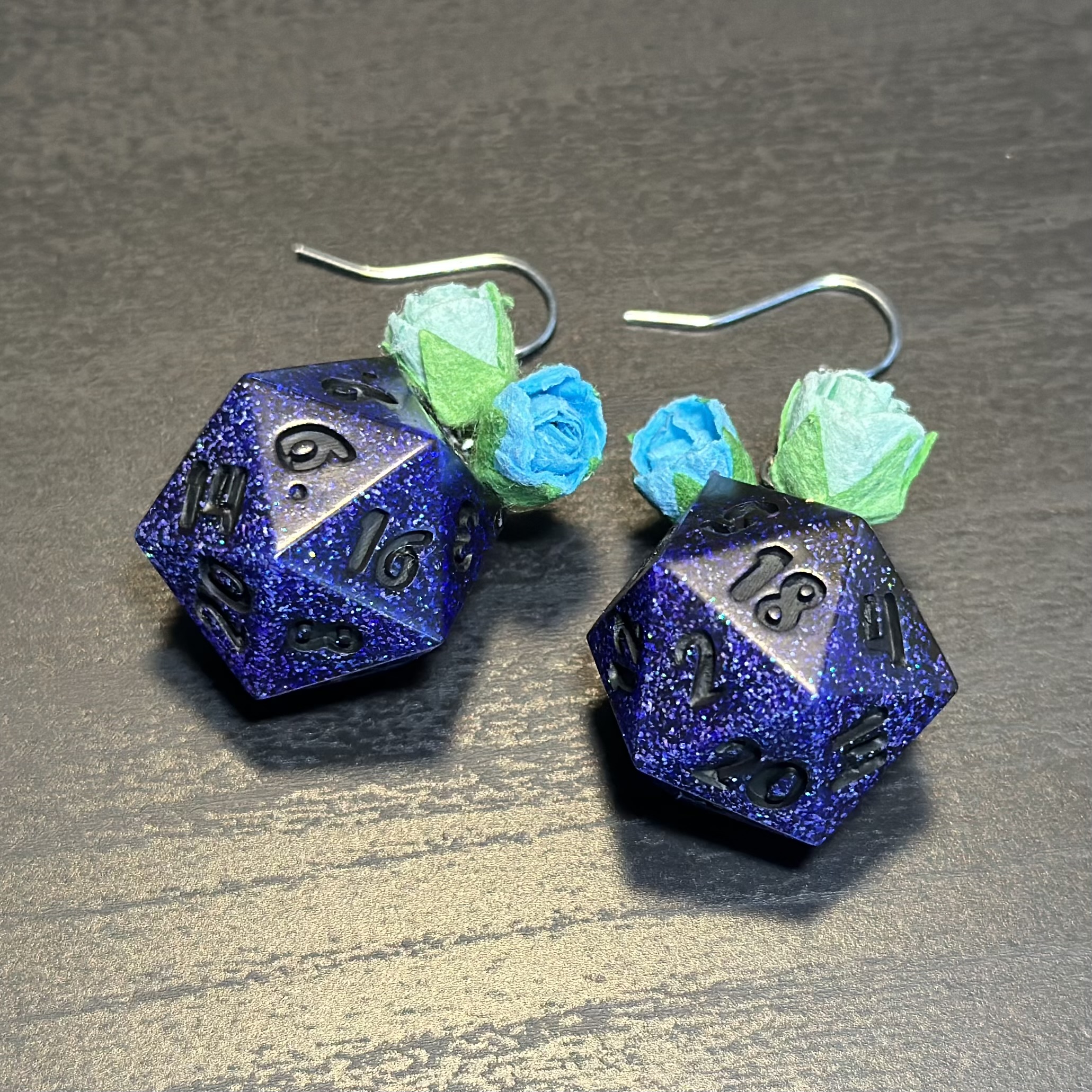 Galactic Midnight | D20 Earrings 