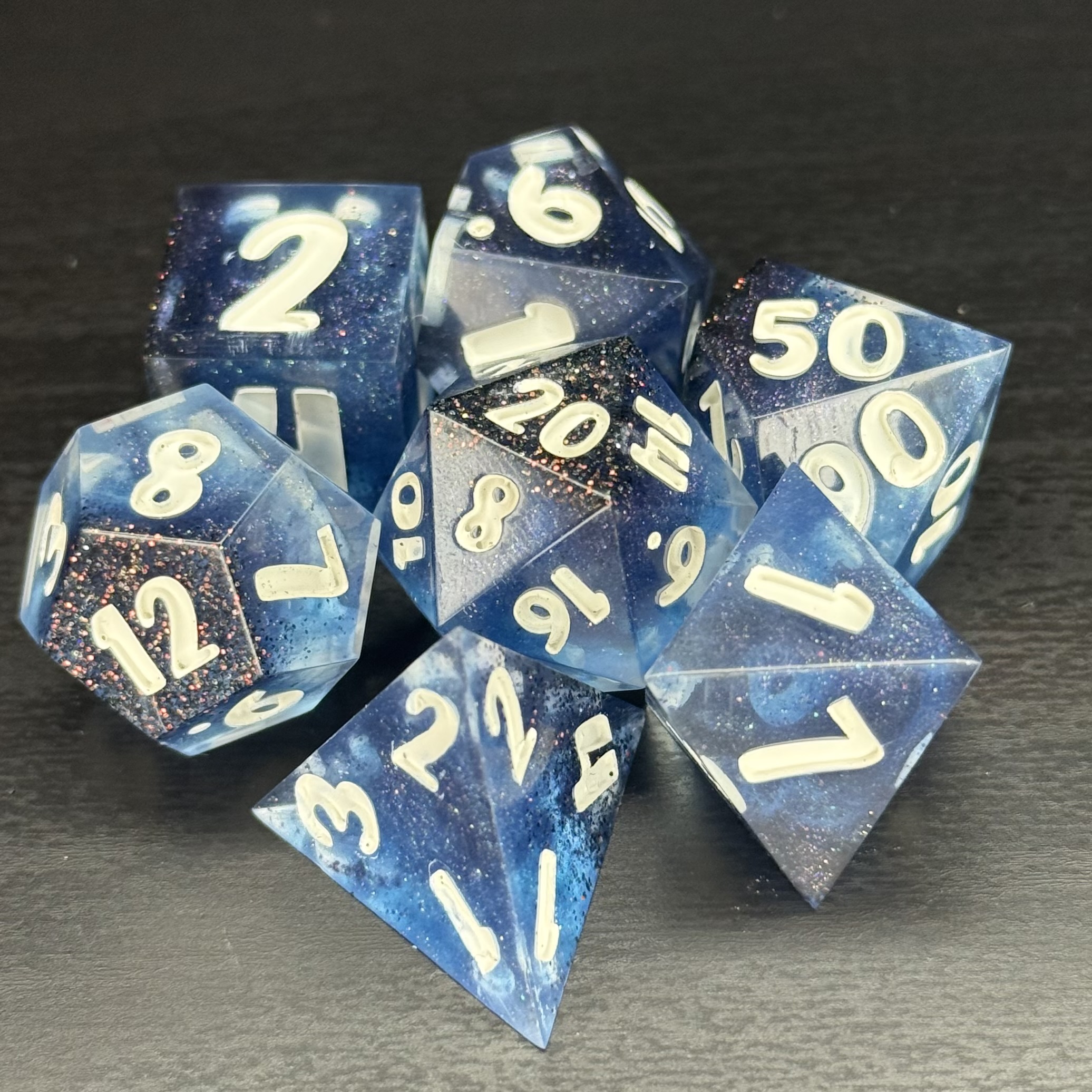 Midnight Descent - Resin Dice Set