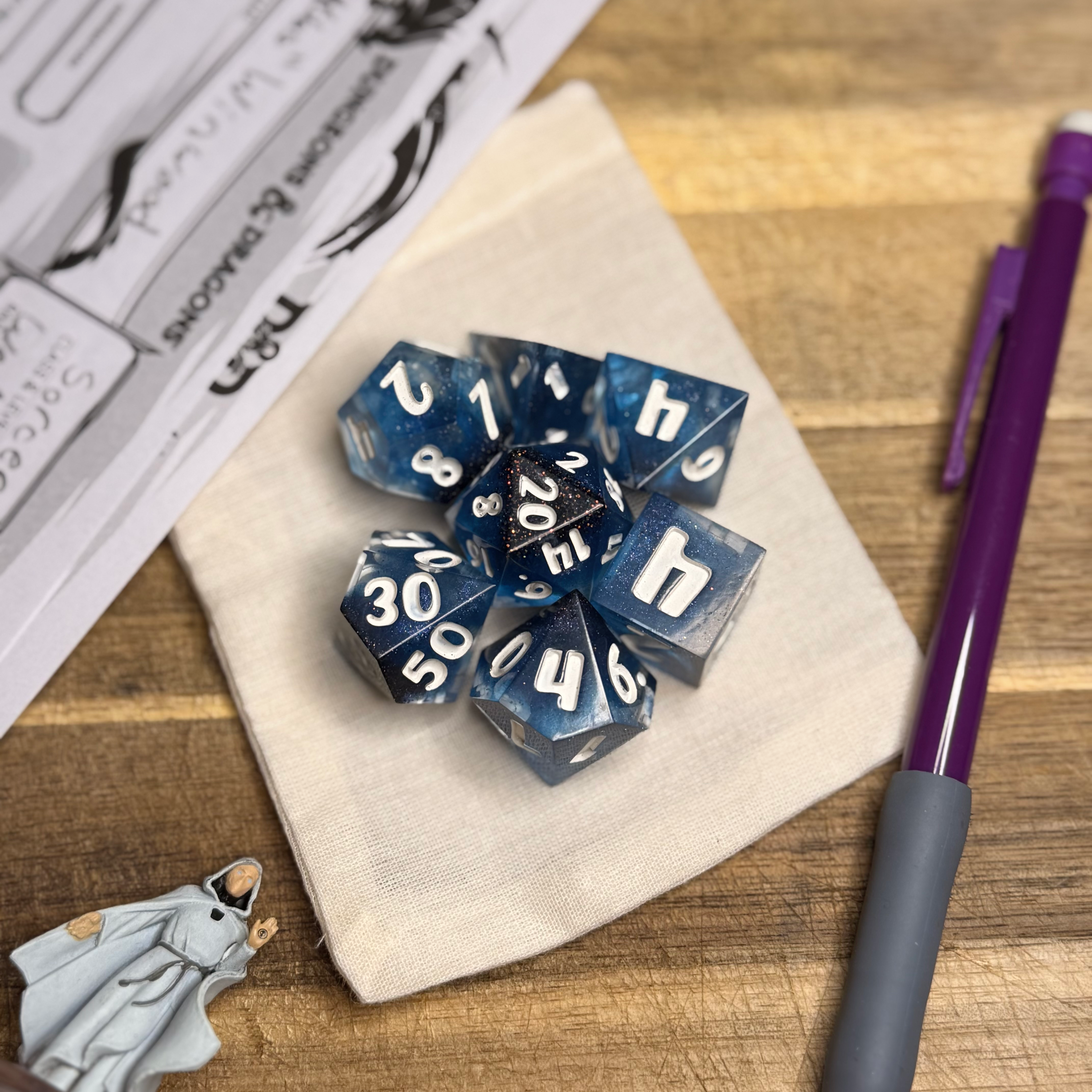 Midnight Descent - Resin Dice Set