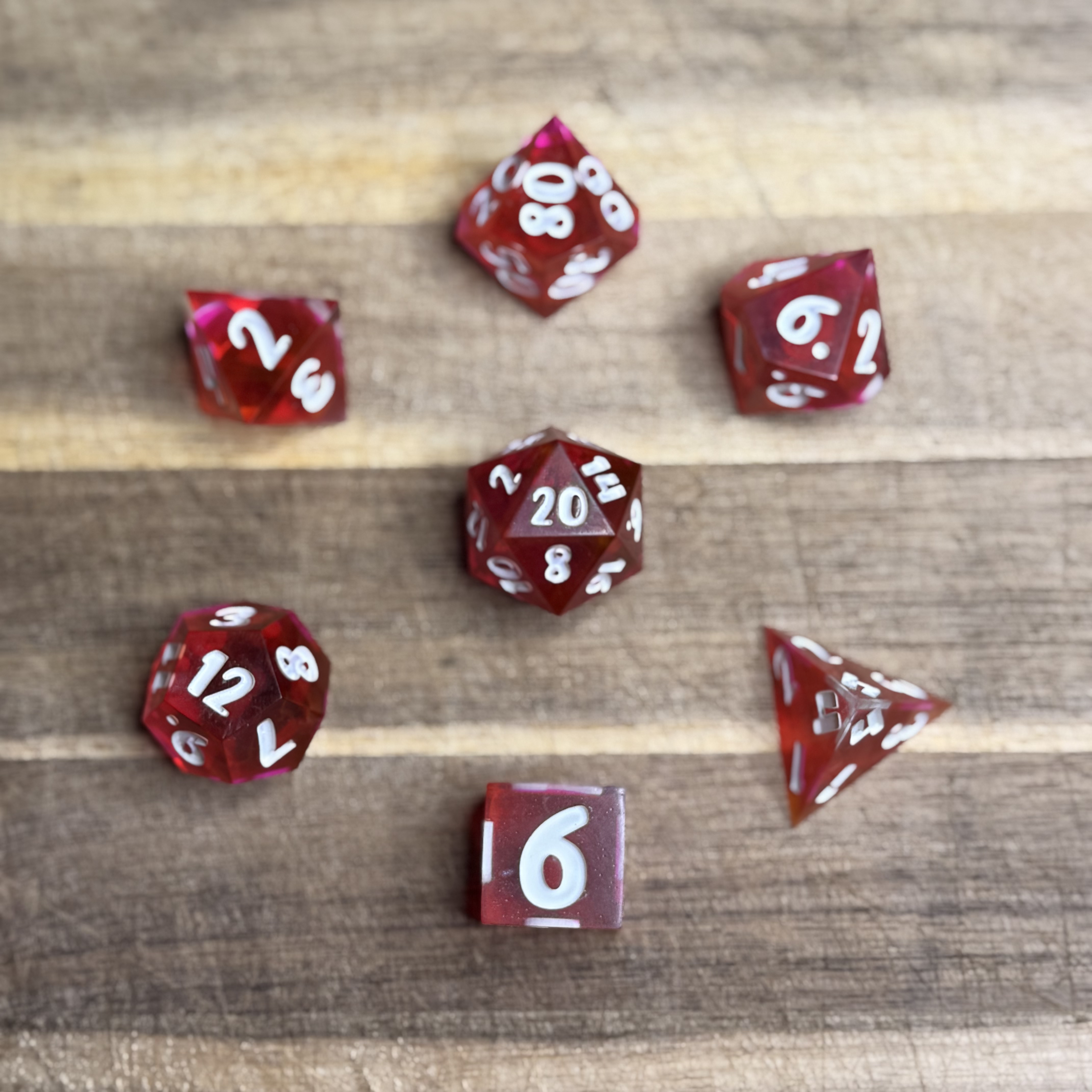 Crimson Dawn - Resin Dice Set