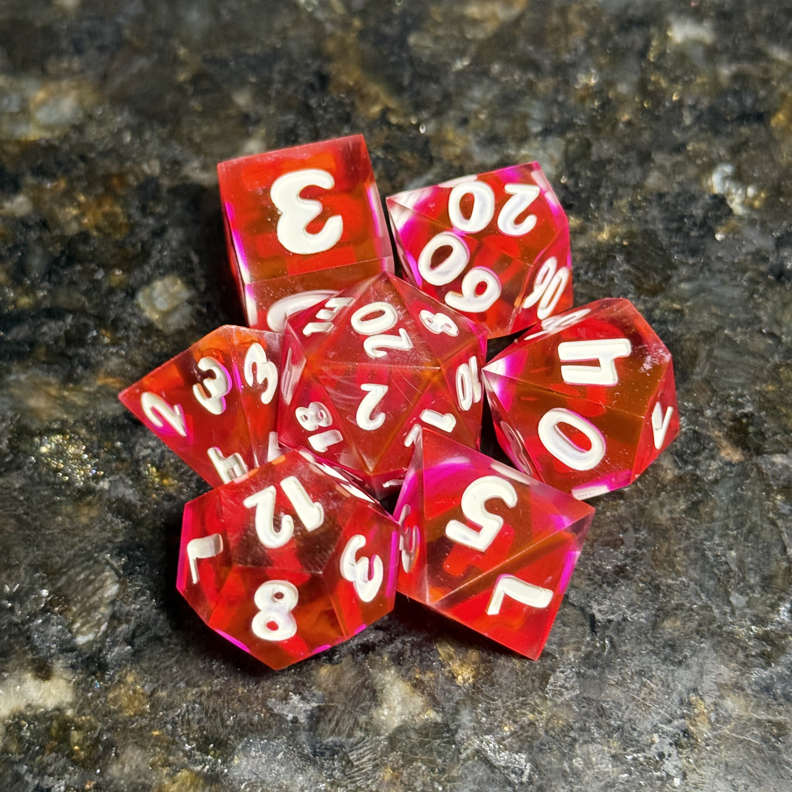 Crimson Dawn - Resin Dice Set