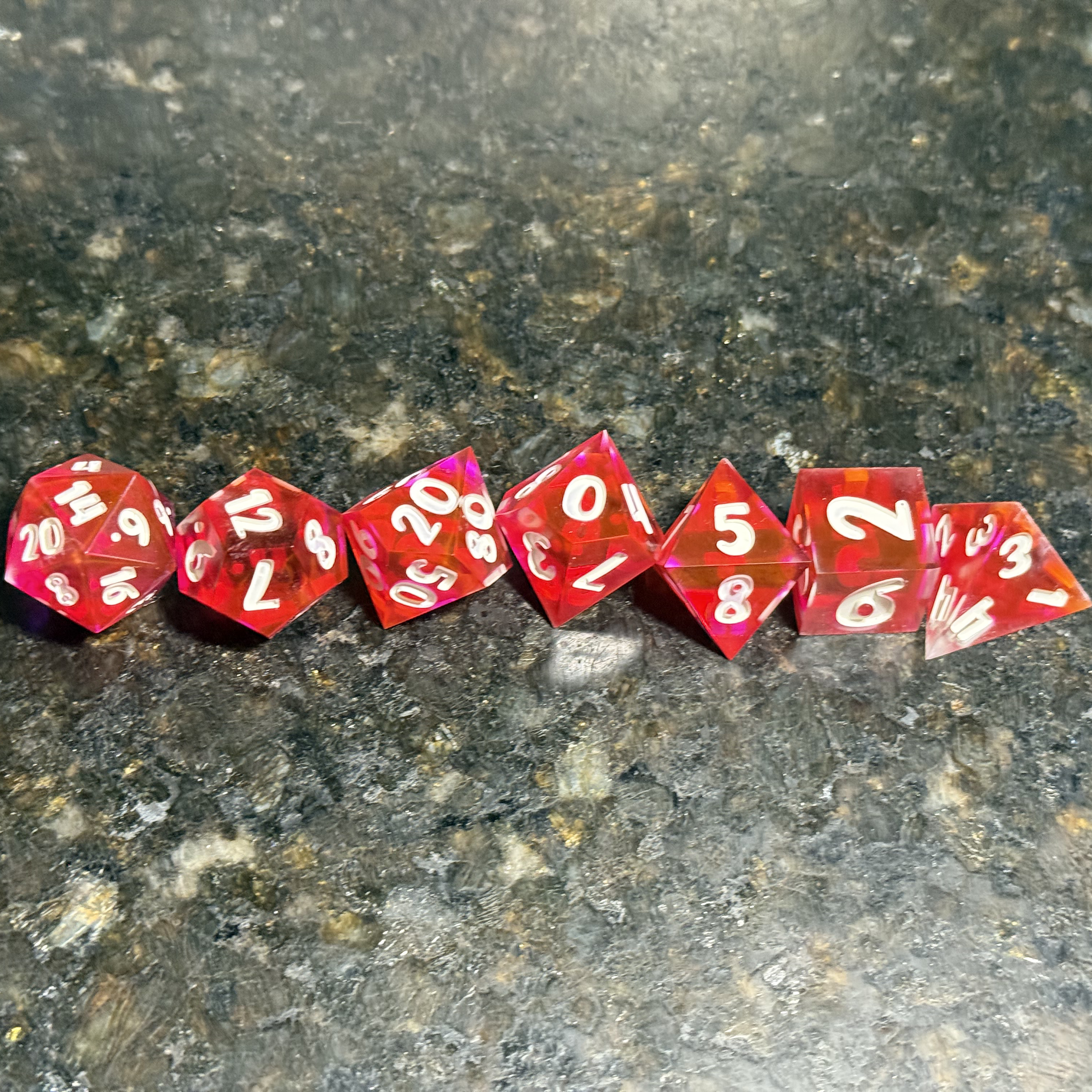 Crimson Dawn - Resin Dice Set