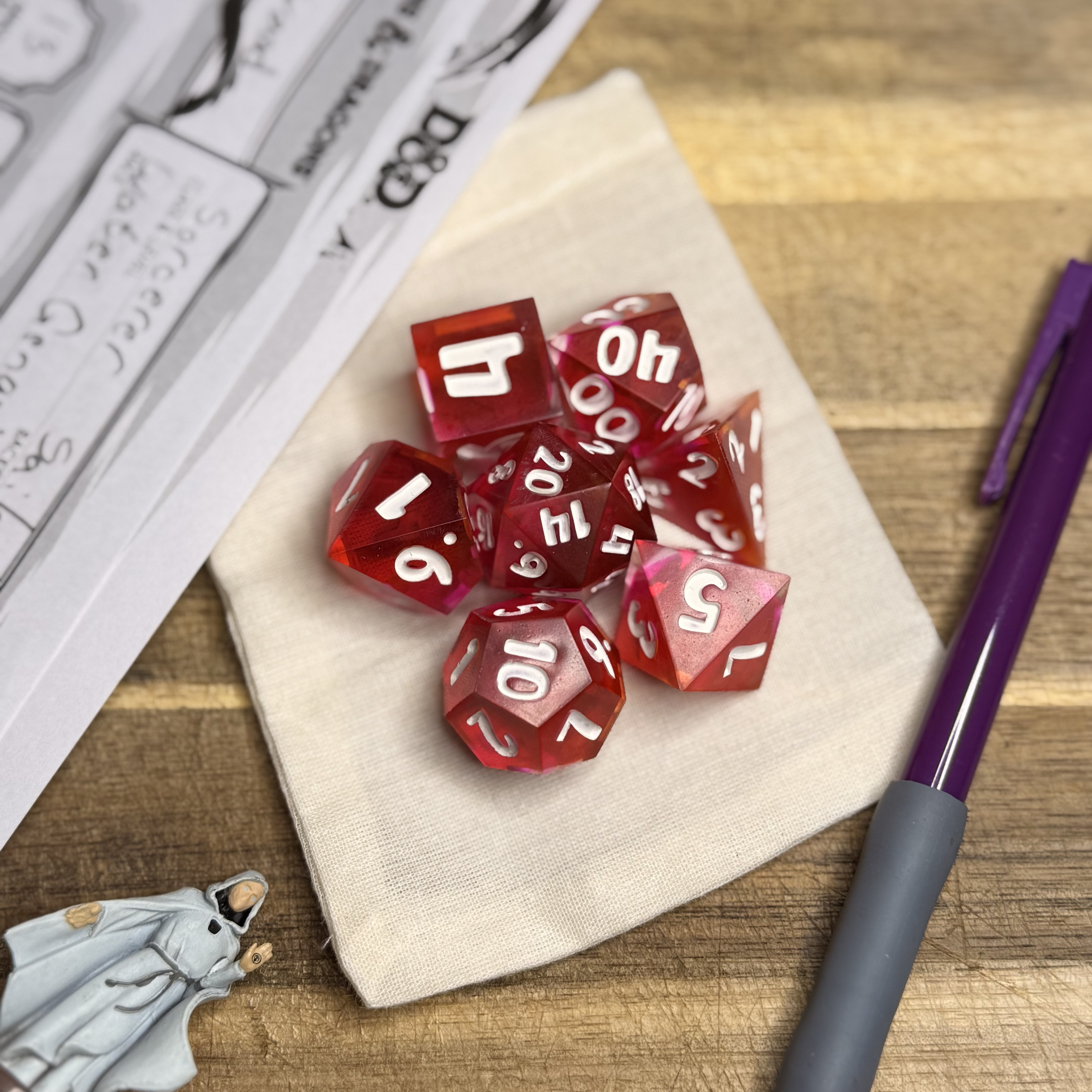 Crimson Dawn - Resin Dice Set