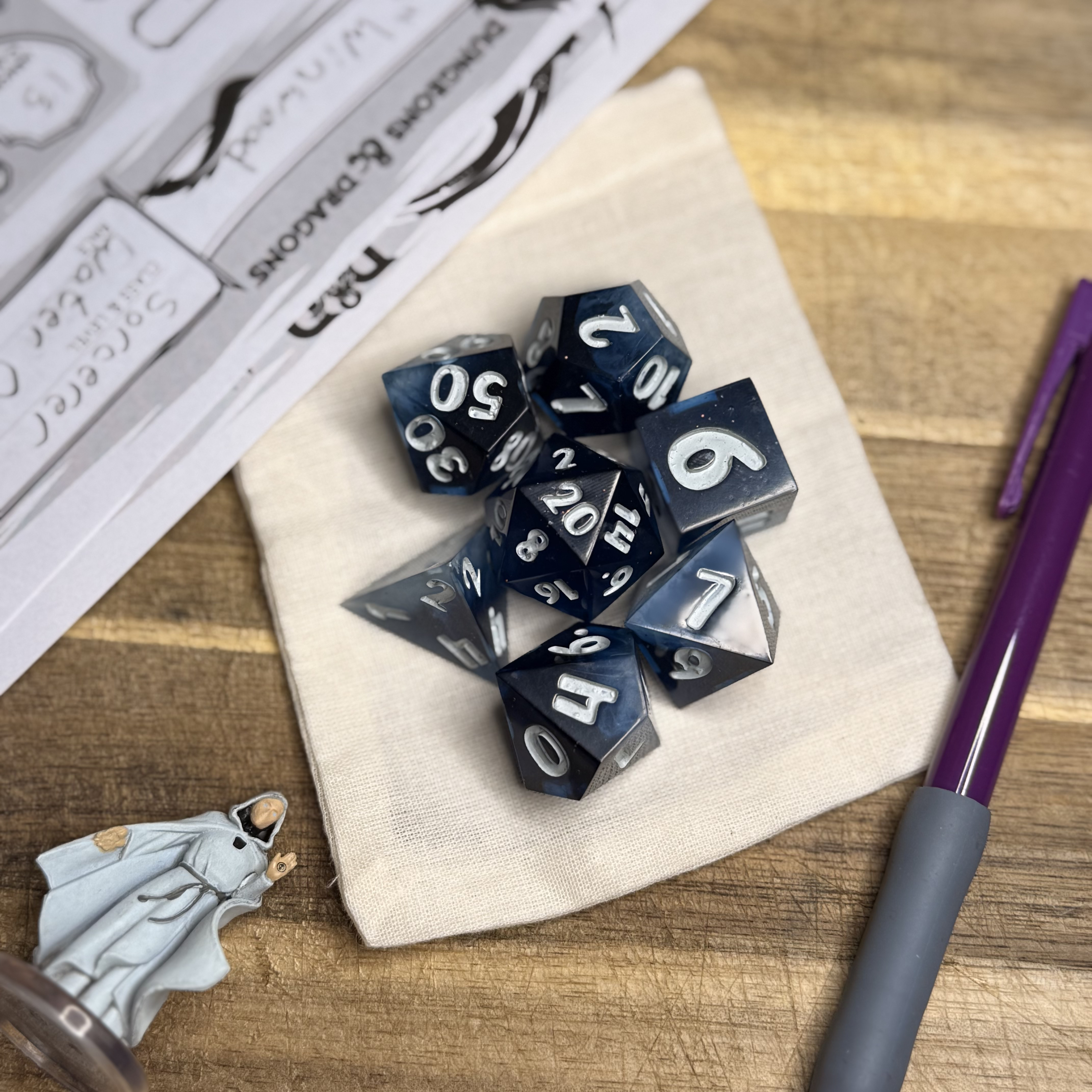 Misty Midnight - Resin Dice Set