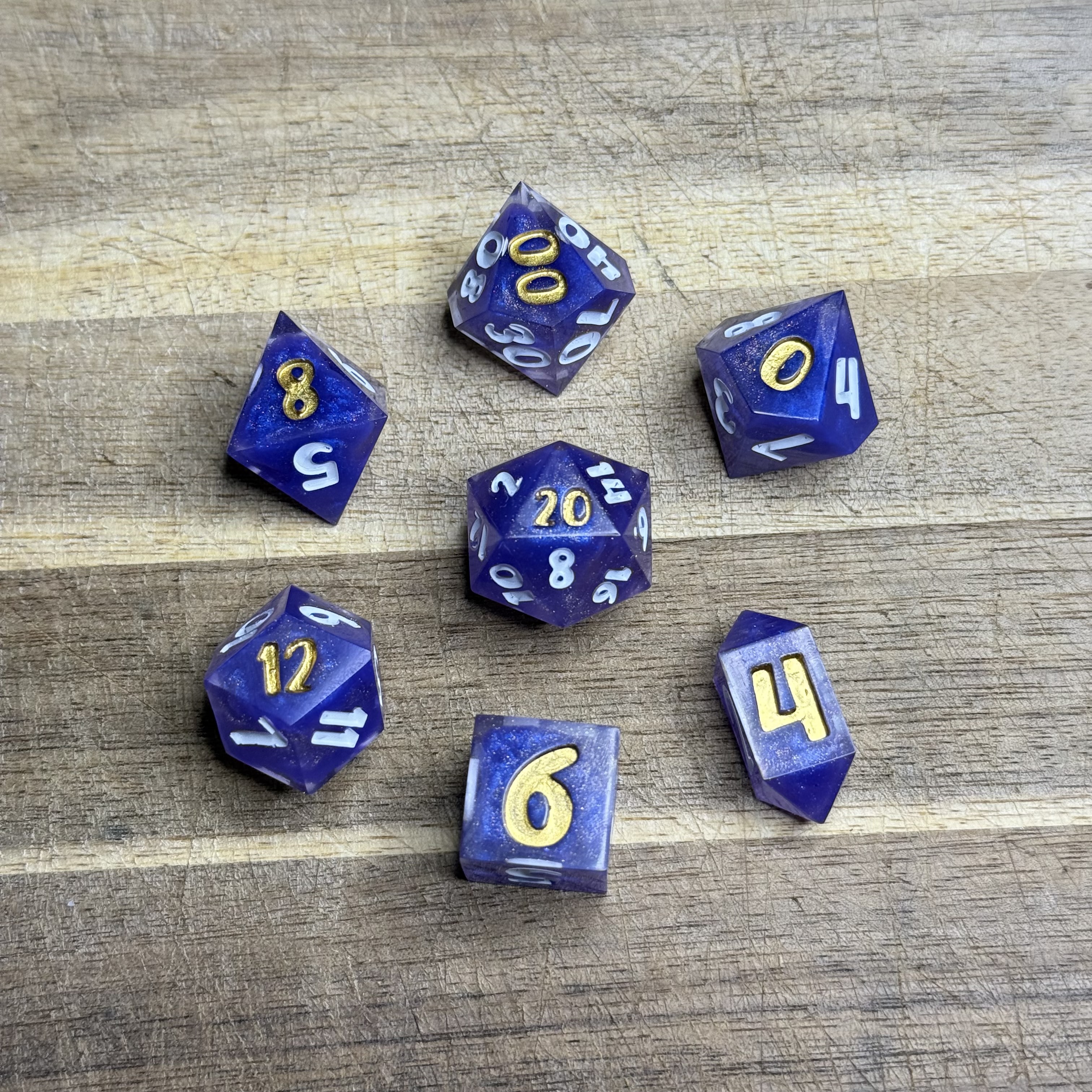 Gilded Aether | Purple Resin Dice Set