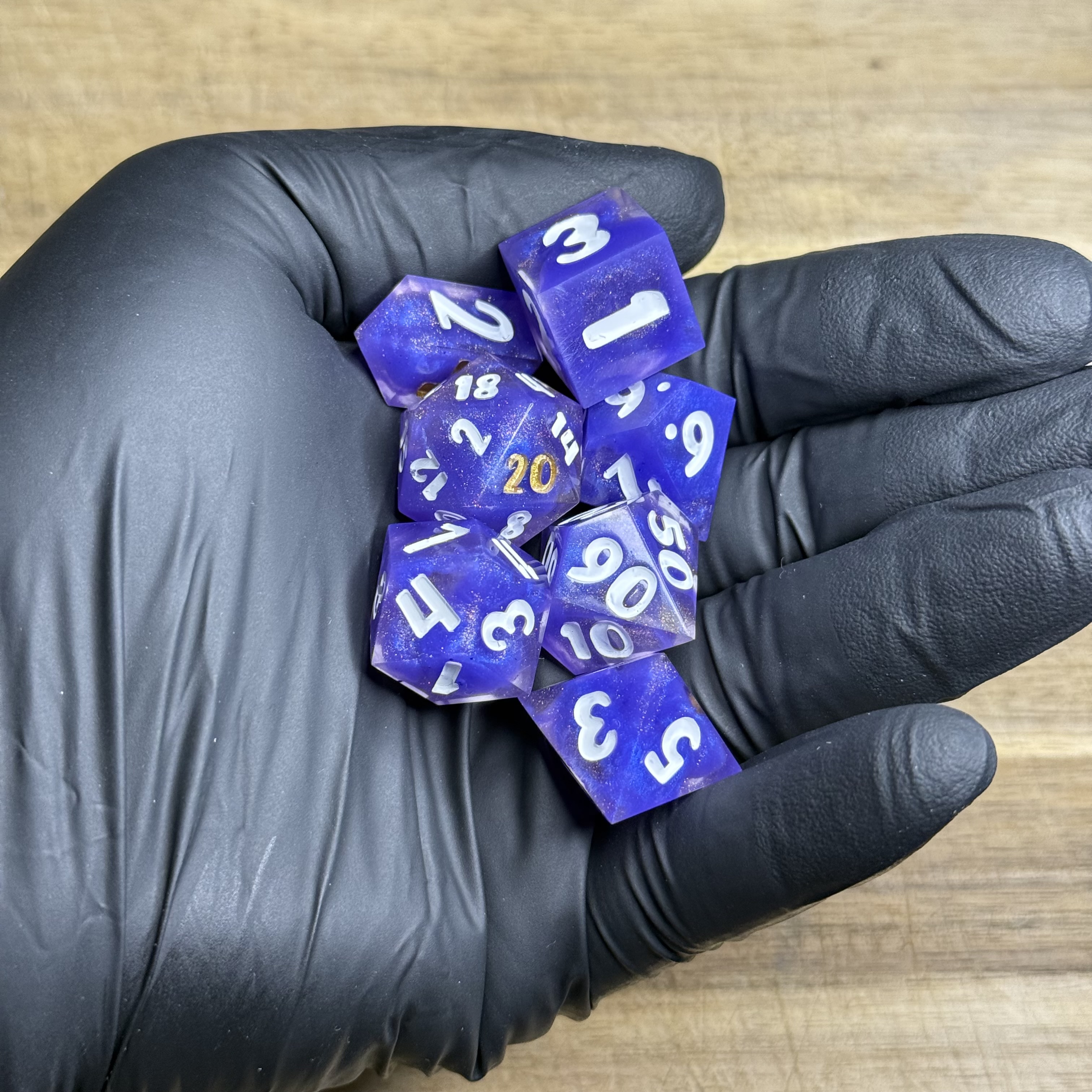 Gilded Aether | Purple Resin Dice Set