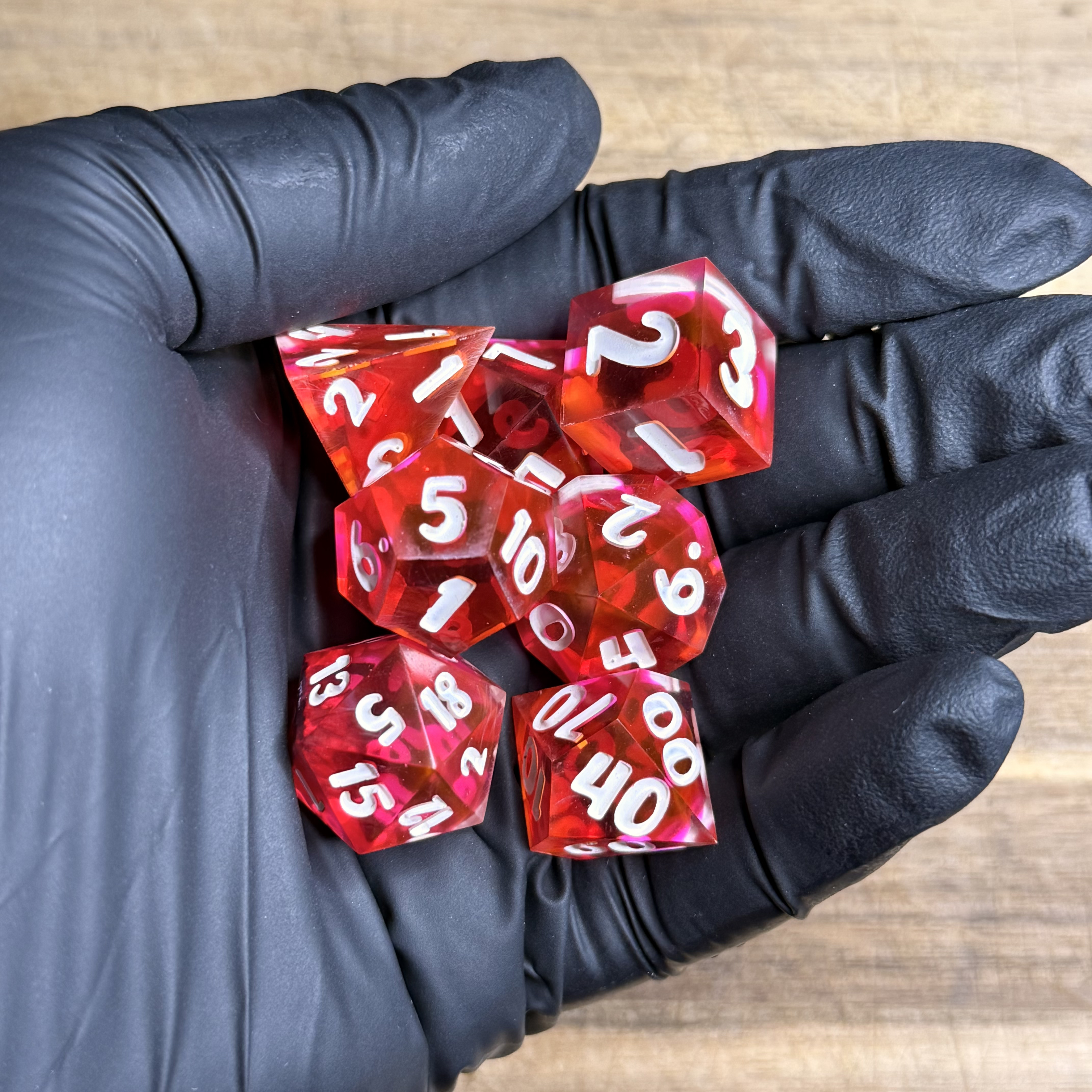 Crimson Dawn - Resin Dice Set