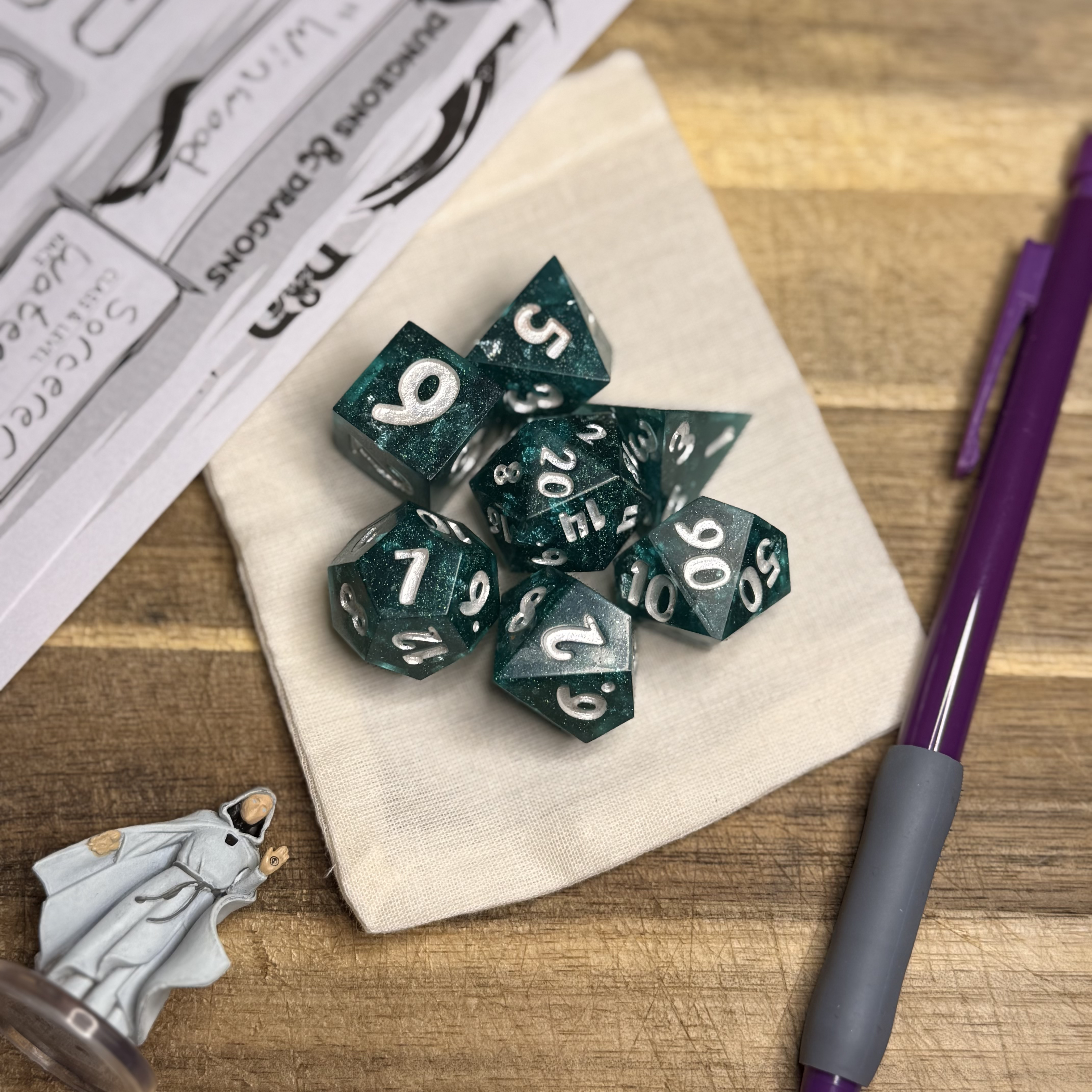 Arctic Teal - Resin Dice Set