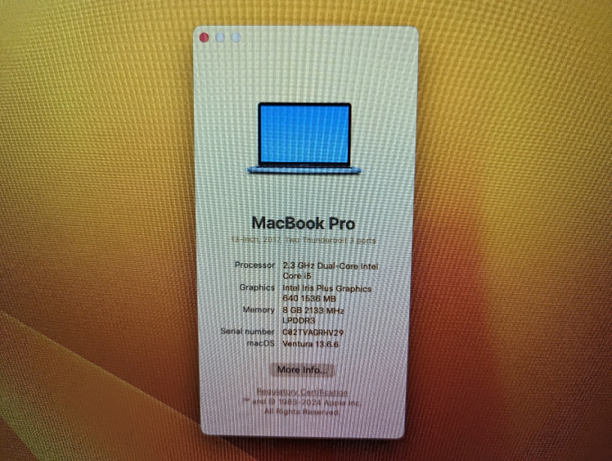 Macbook A1708 2017 No LCD, Needs external monitor. 8GB 256GB