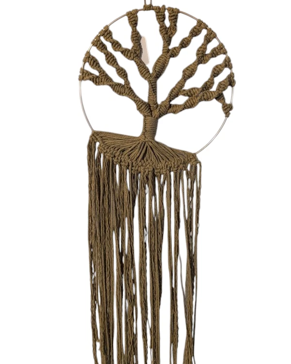 Handmade Larger Brown on 10" Ring Macrame Tree