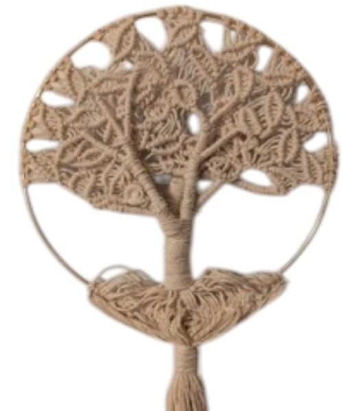 Handmade 10" Hoop Rooted Macrame Tree