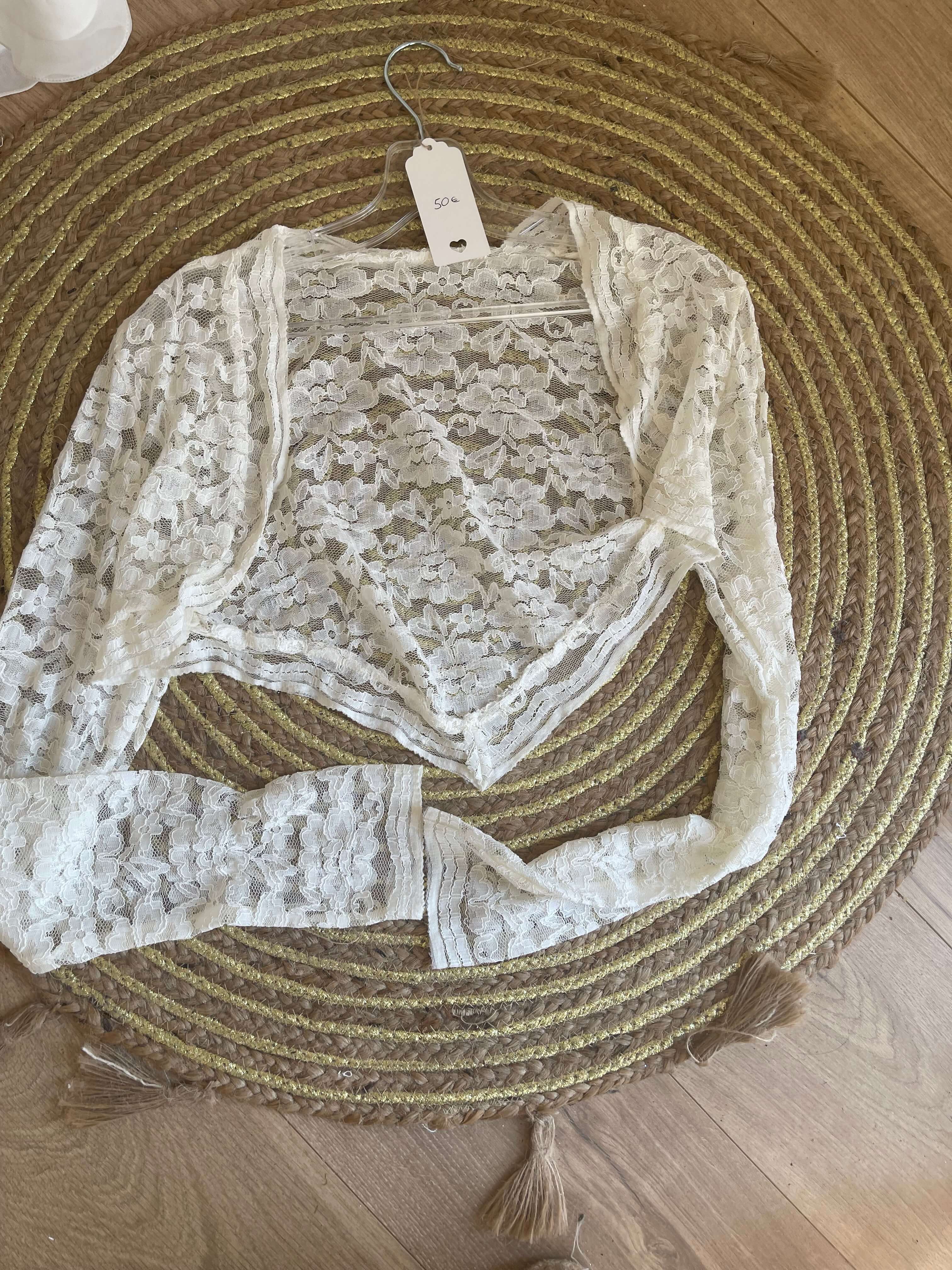 Boléro en dentelle manches longues