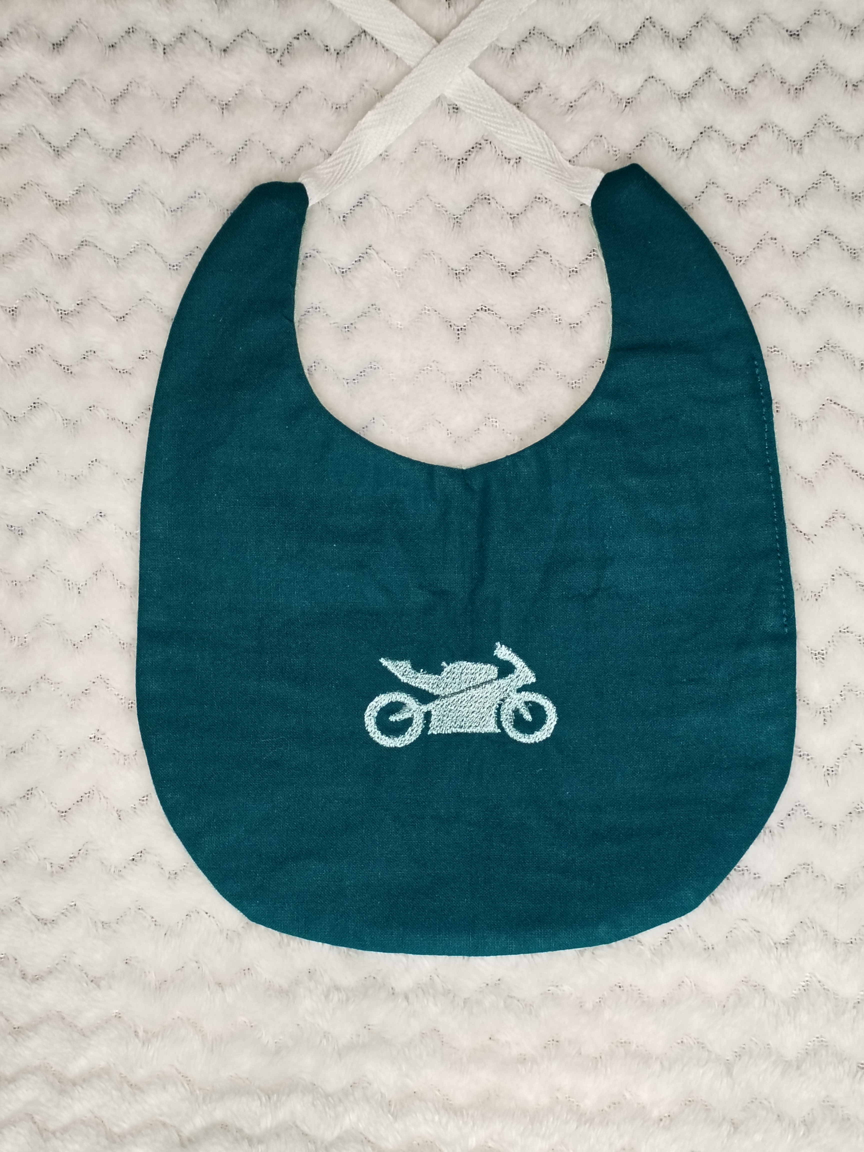 Bavoir moto bleu