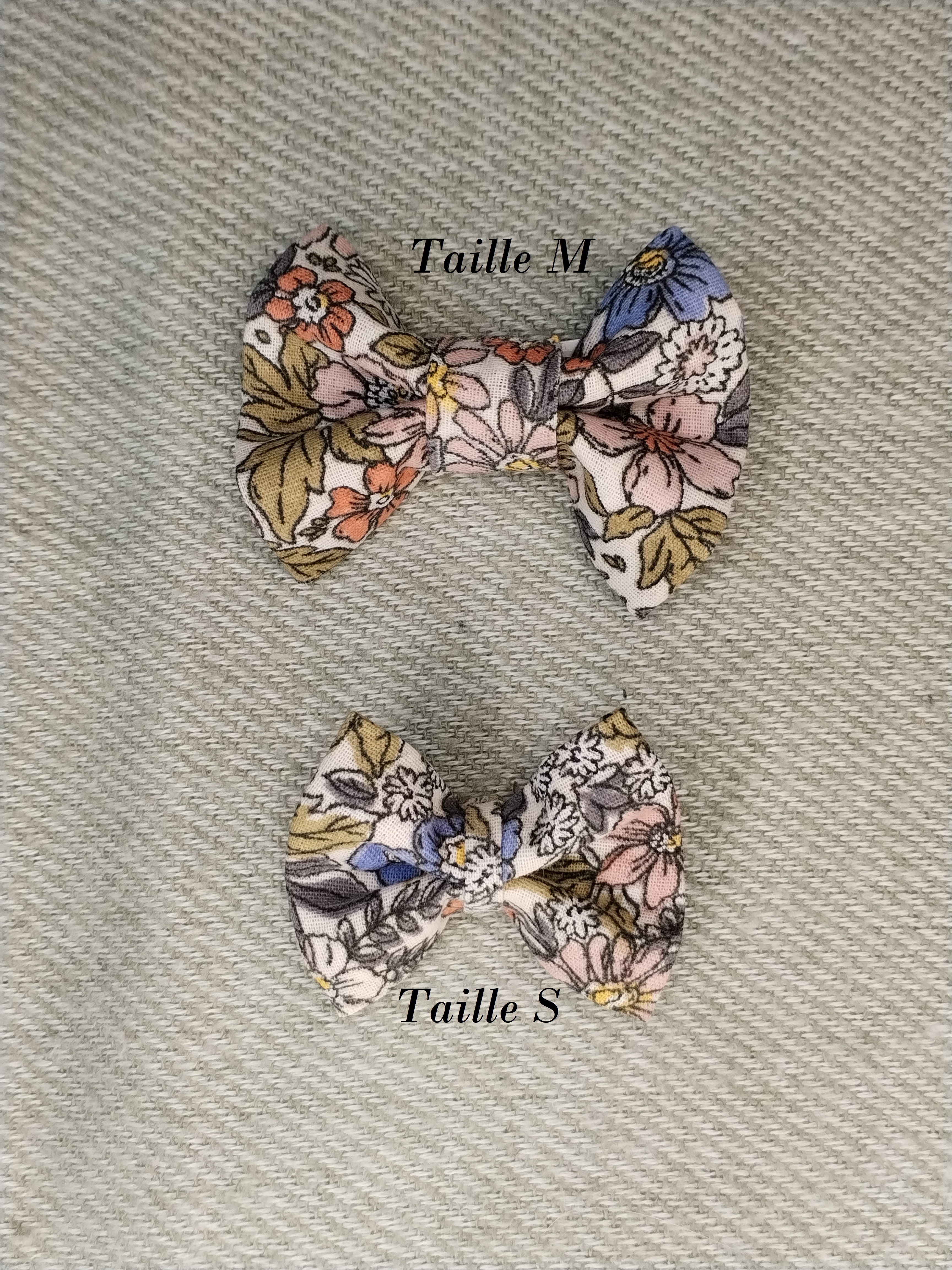 Barrette noeud nature rose