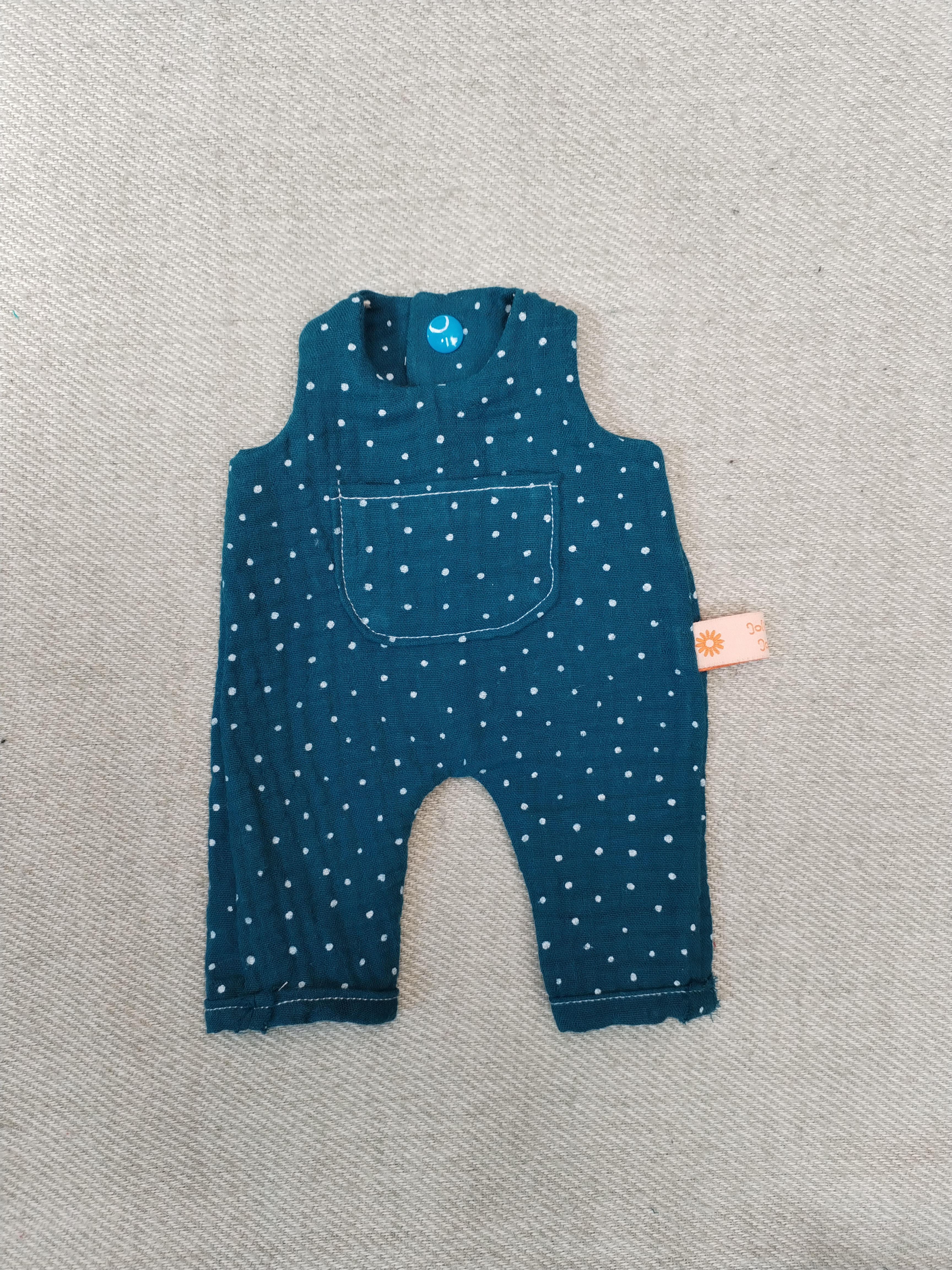 Salopette bleue à pois