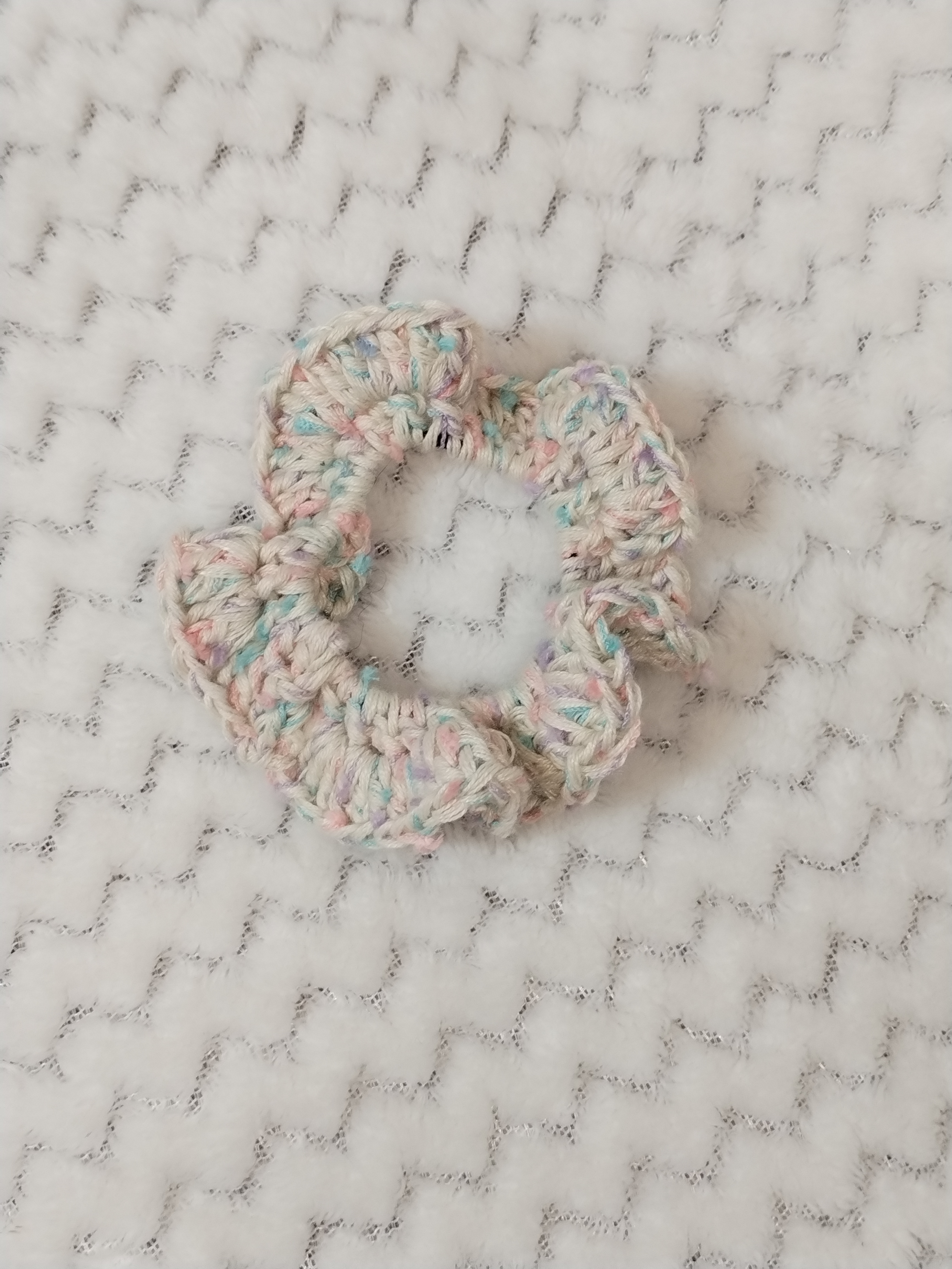 Chouchou crochet pastel