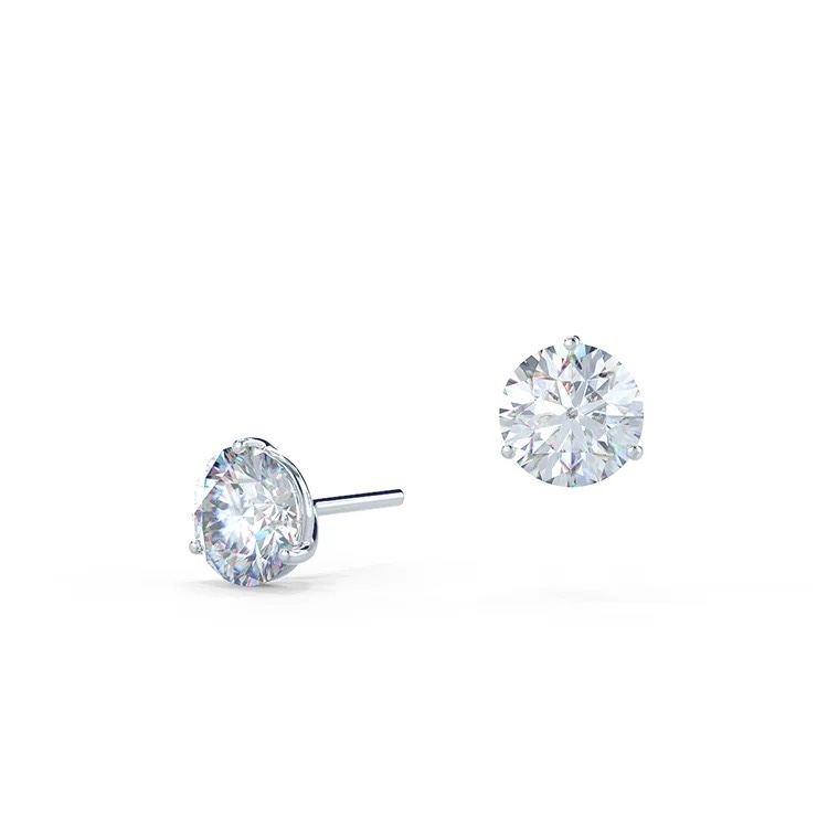 Clous d’oreilles éclat minimaliste 3 griffes