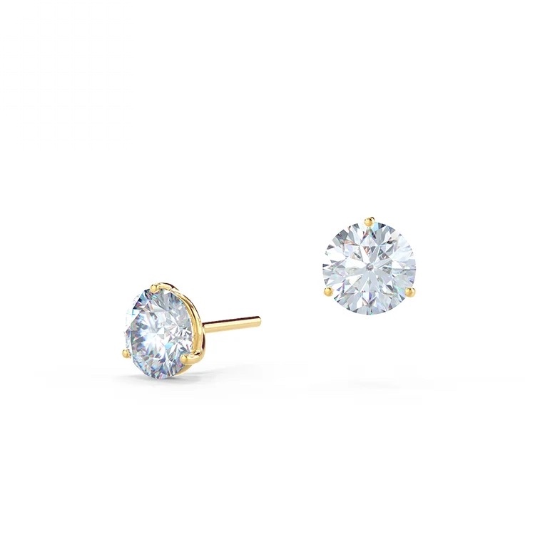 Clous d’oreilles éclat minimaliste 3 griffes