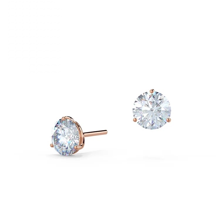 Clous d’oreilles éclat minimaliste 3 griffes