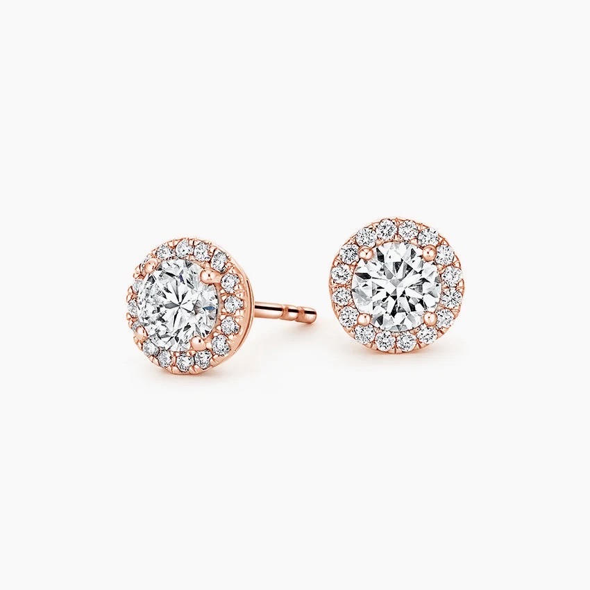Clous d’oreilles éclat minimaliste avec halo