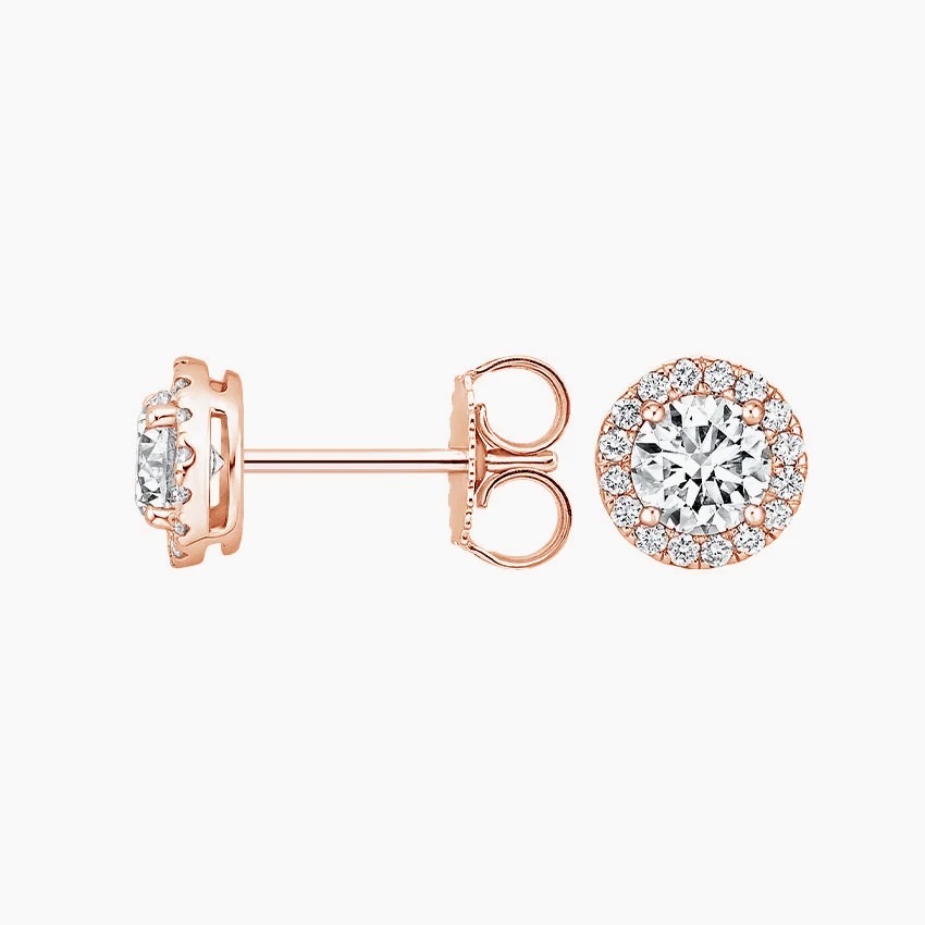 Clous d’oreilles éclat minimaliste avec halo