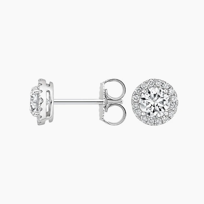Clous d’oreilles éclat minimaliste avec halo