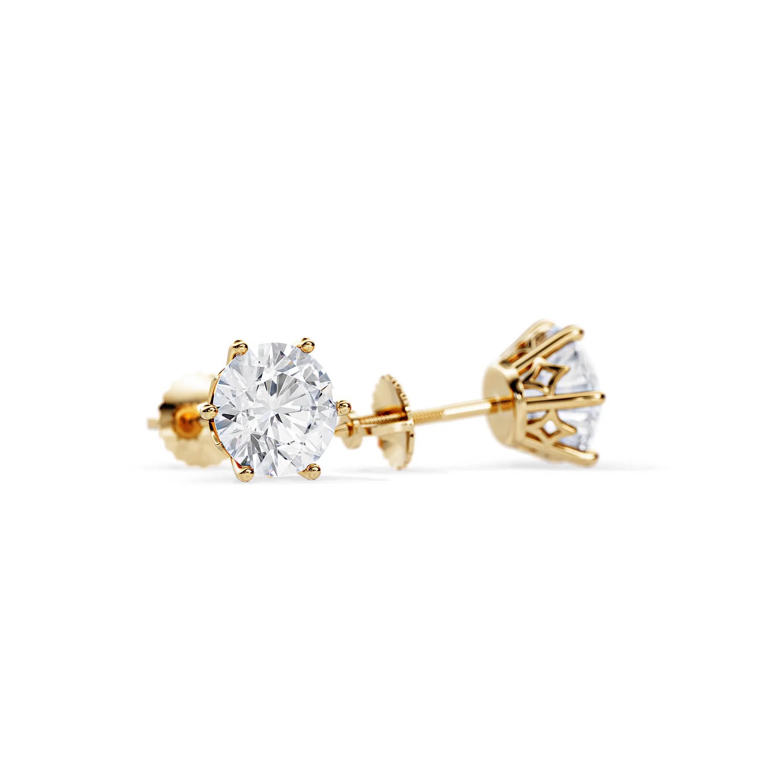 Clous d’oreilles éclat minimaliste 6 griffes