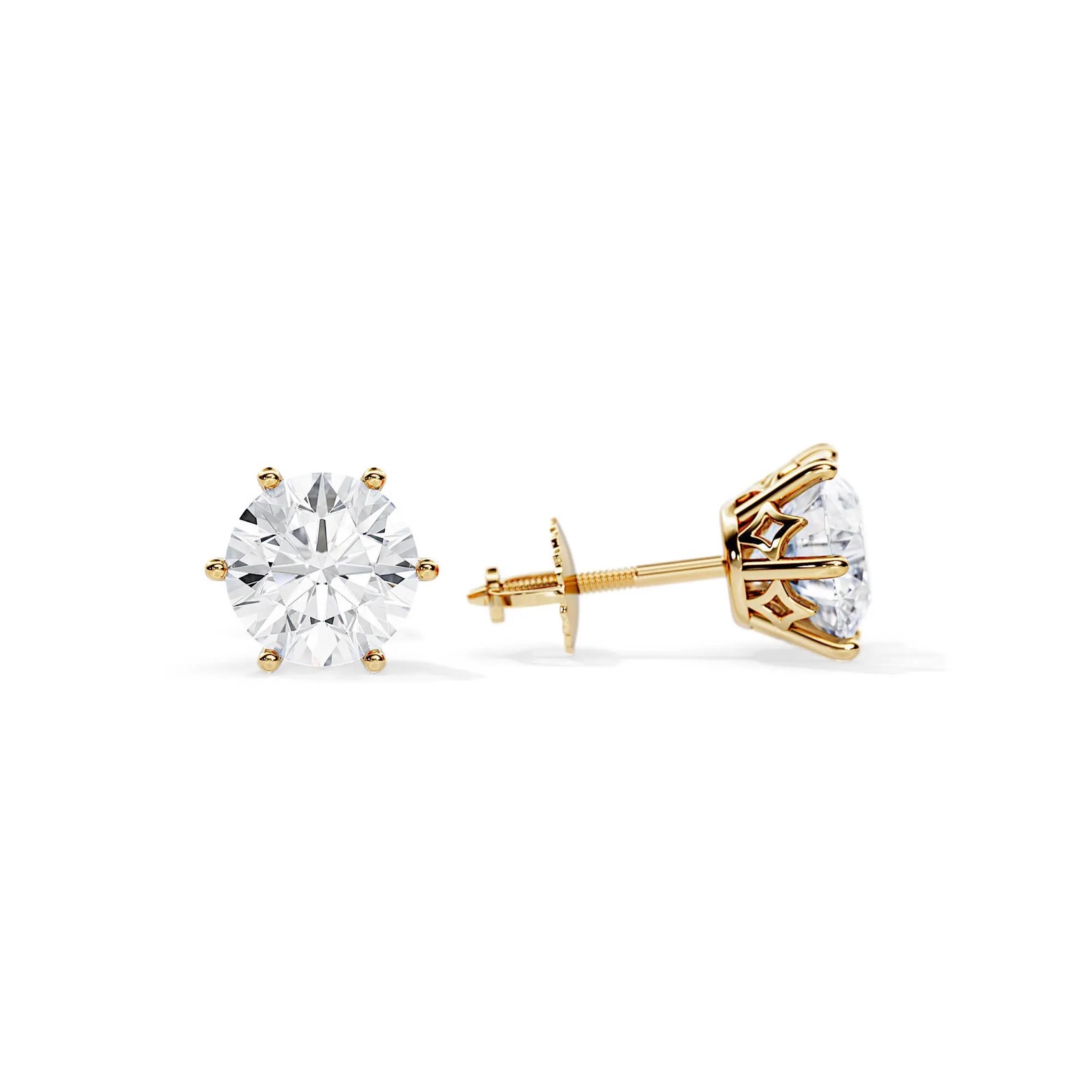 Clous d’oreilles éclat minimaliste 6 griffes