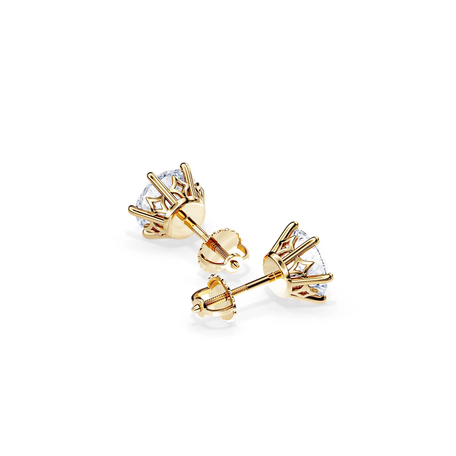 Clous d’oreilles éclat minimaliste 6 griffes
