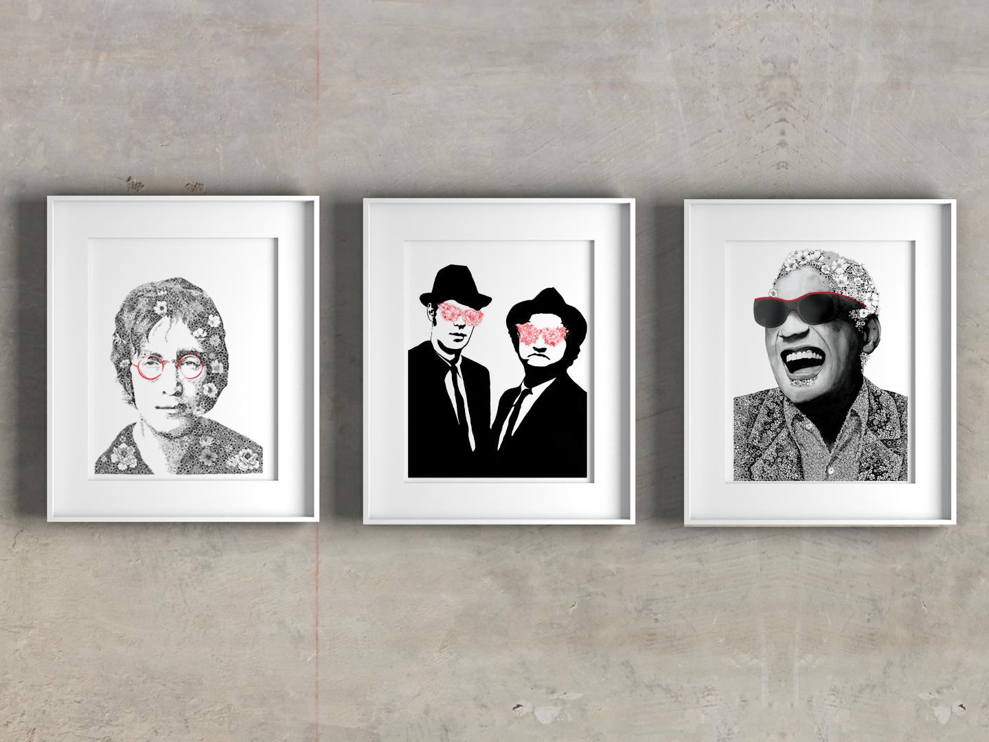 Blues Brothers aux fleurs rouges