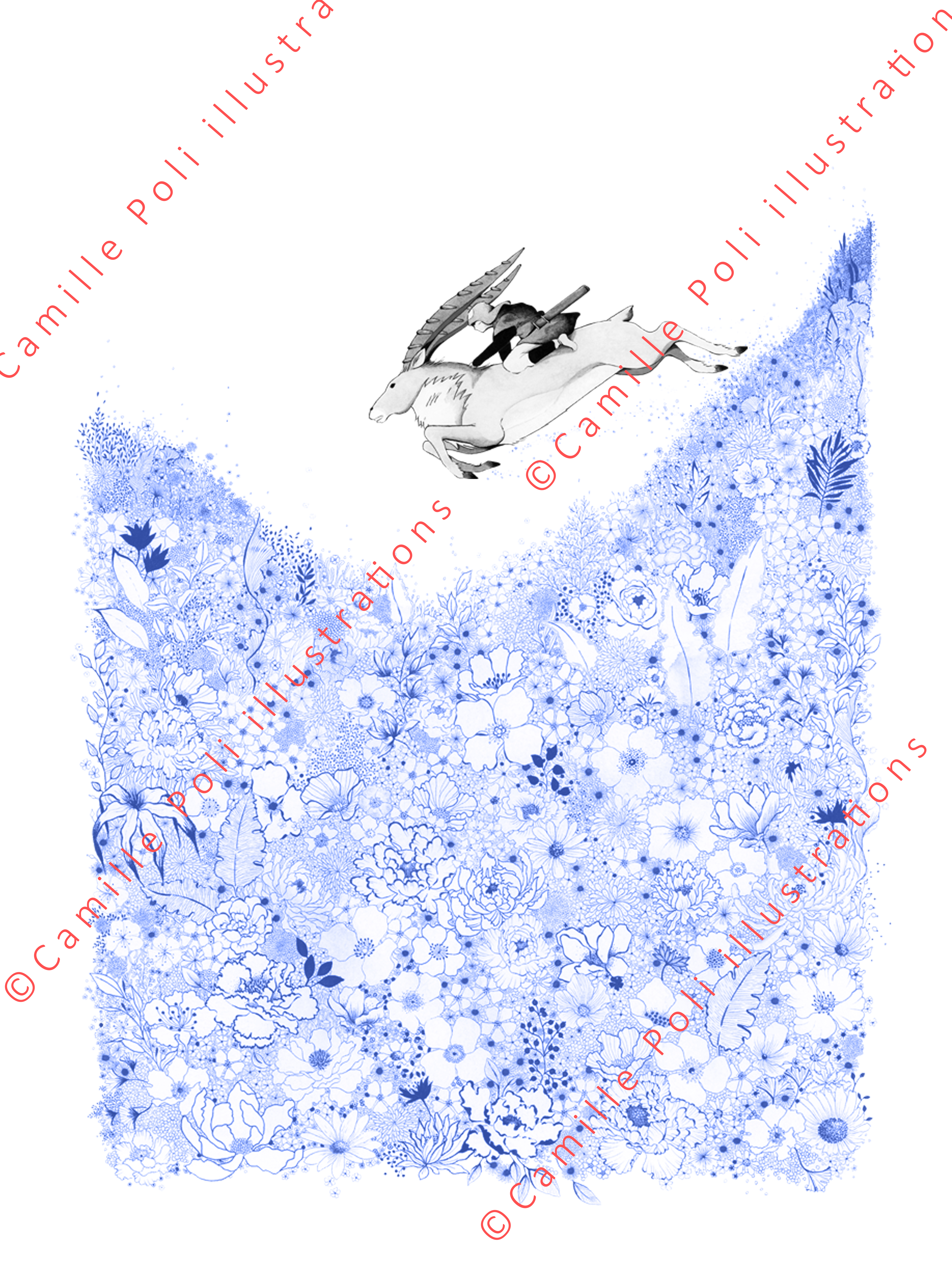 Mononoké aux fleurs bleues