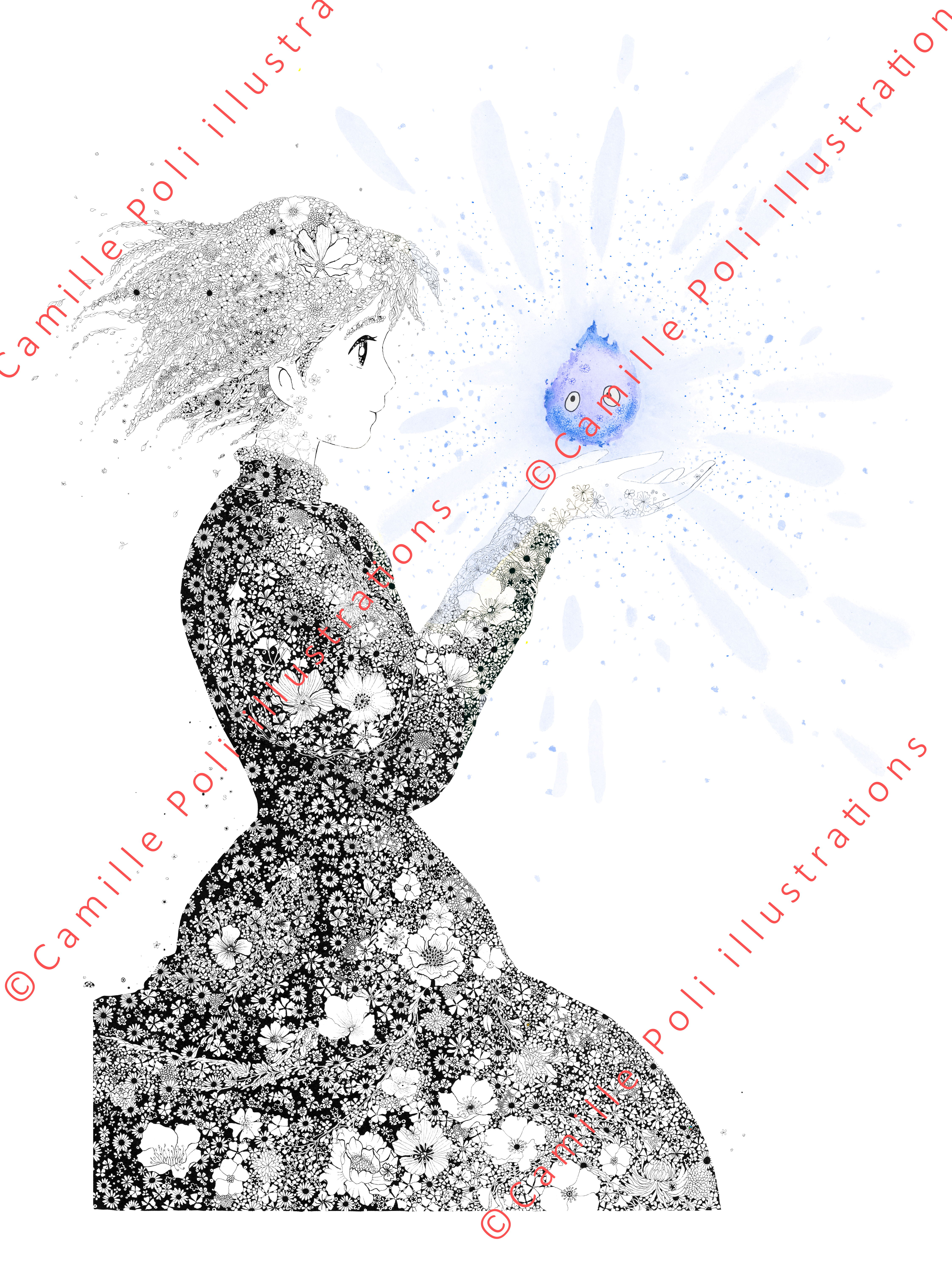 Sophie aux fleurs bleues