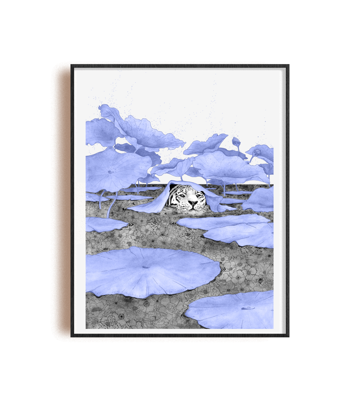 Tigre aux nénuphars bleus