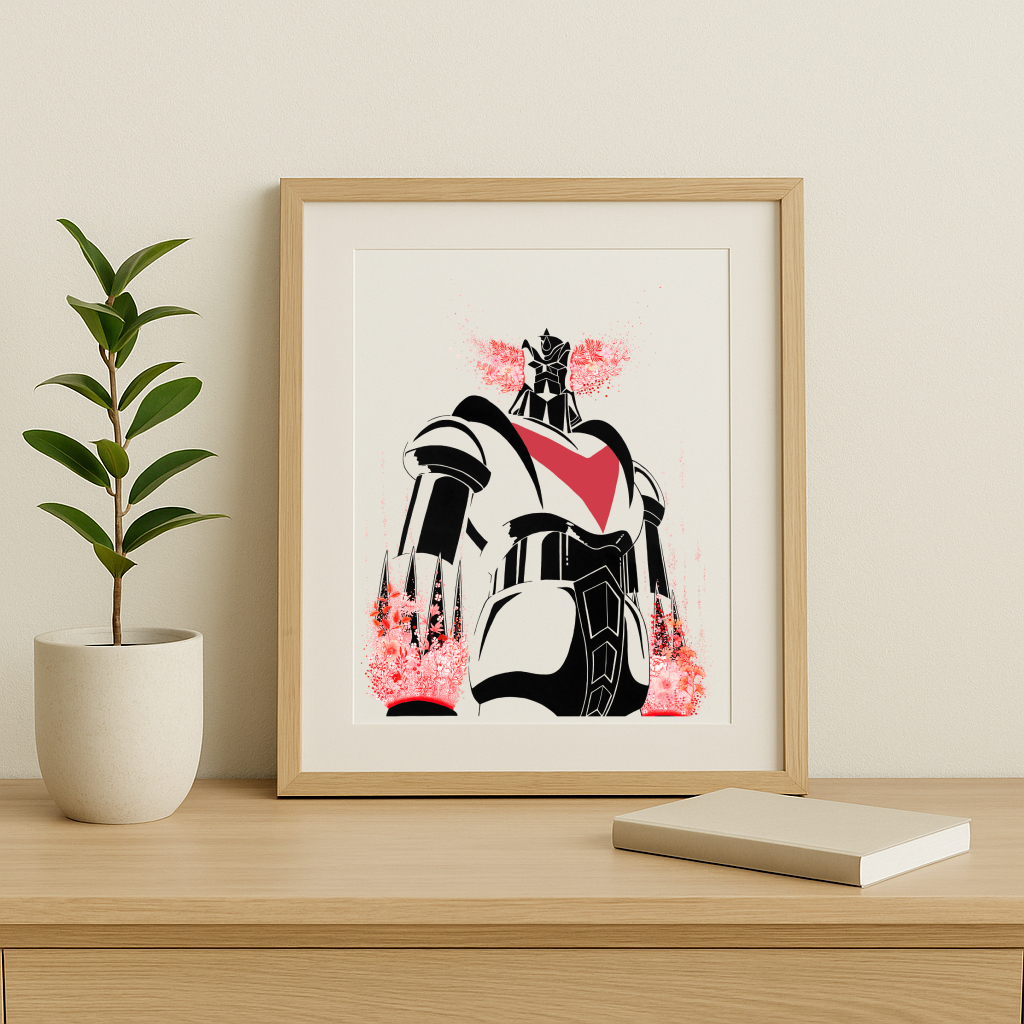 Goldorak aux fleurs rouges