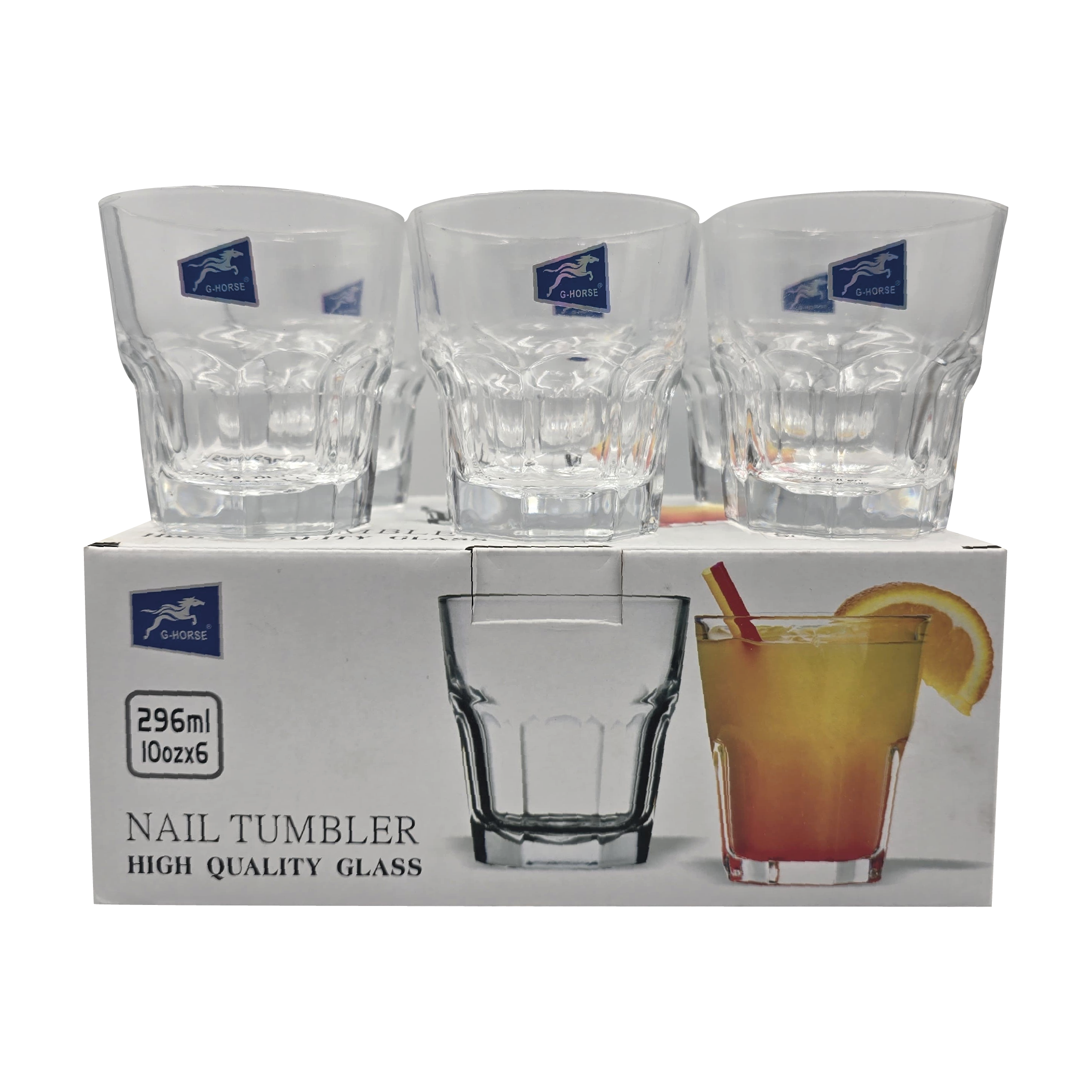SET x6 VASOS VIDRIO 296 ml