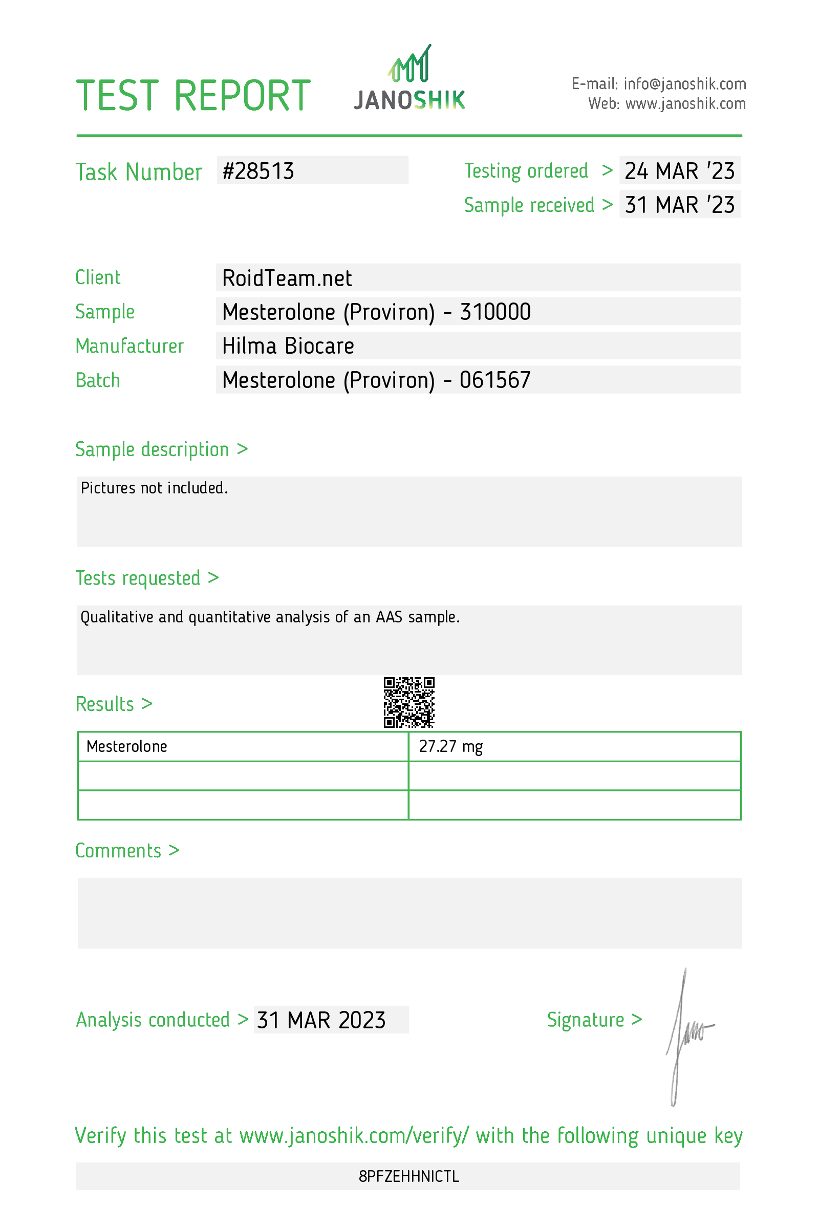 Mesterolone (proviron)