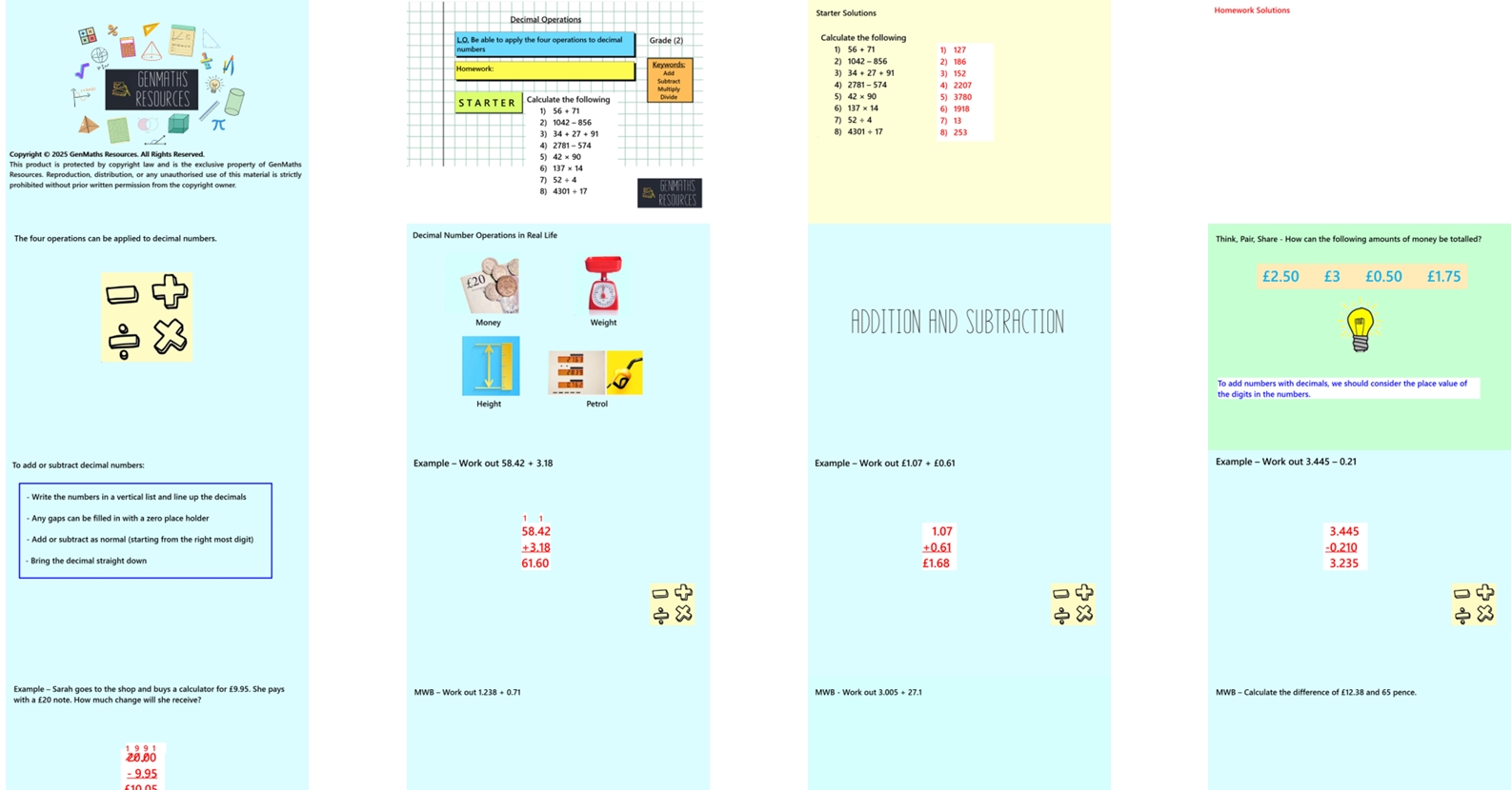 1.5 Four Operations with Decimal Numbers GCSE PowerPoint Lesson