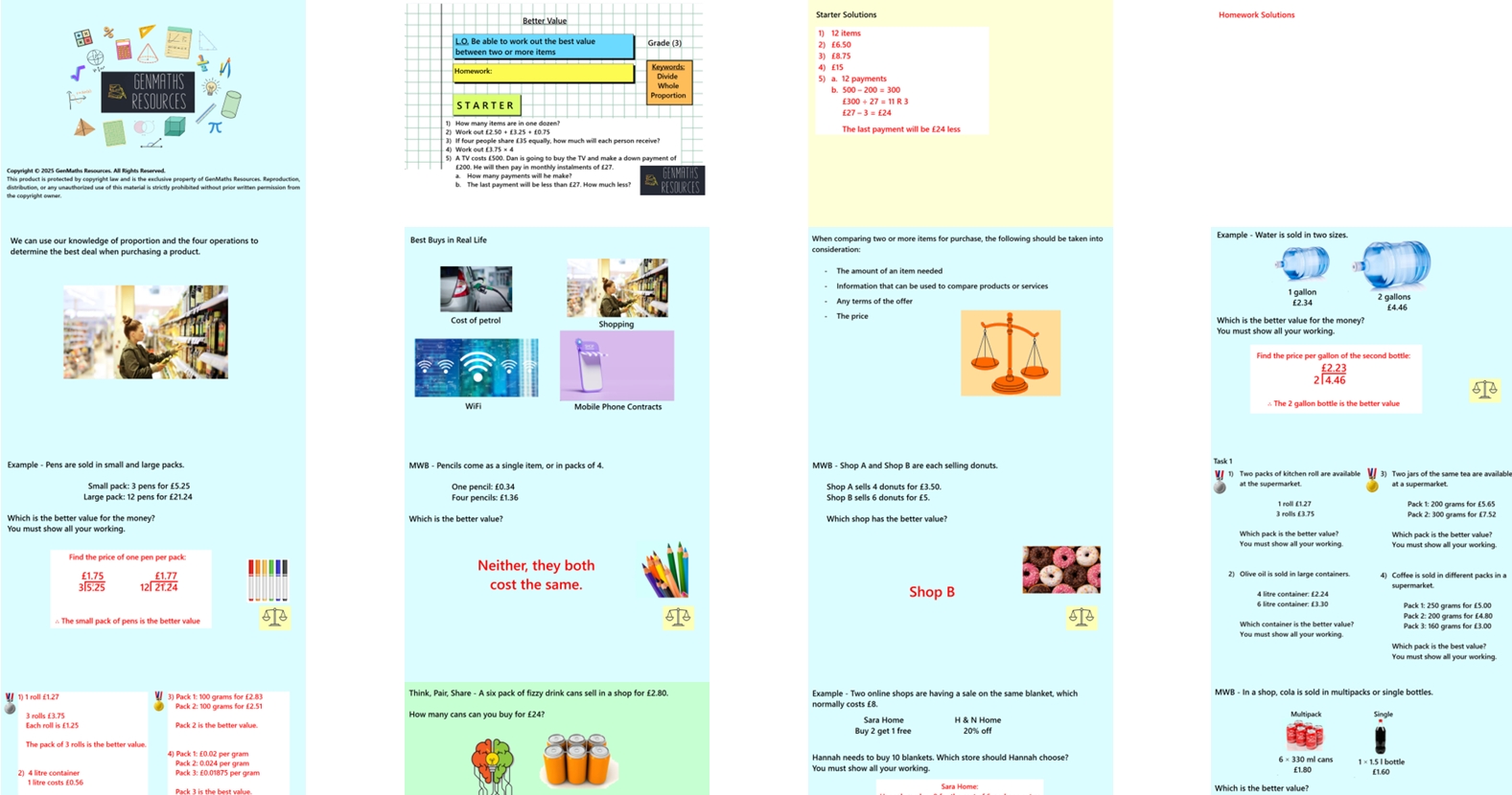 1.10 Better Value (Best Buys) GCSE PowerPoint Lesson