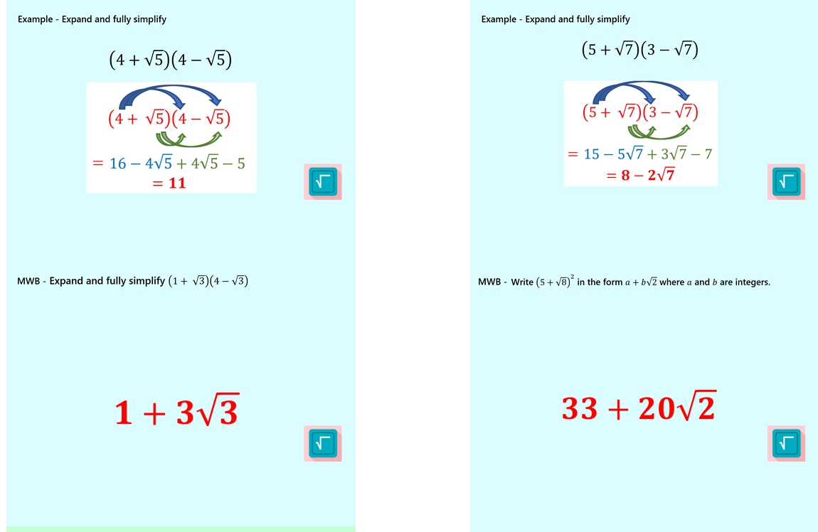 1.53 Surds Expanding Double Brackets GCSE Higher PowerPoint Lesson