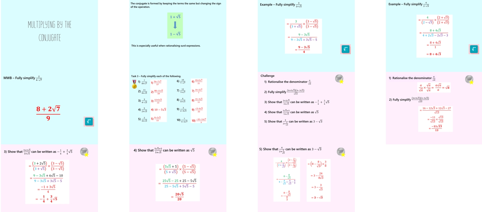 1.54 Surds - Rationalising the Denominator GCSE Higher PowerPoint Lesson