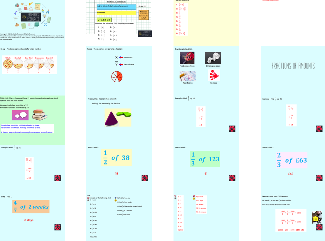 1.20 Fractions of Amounts GCSE PowerPoint Lesson